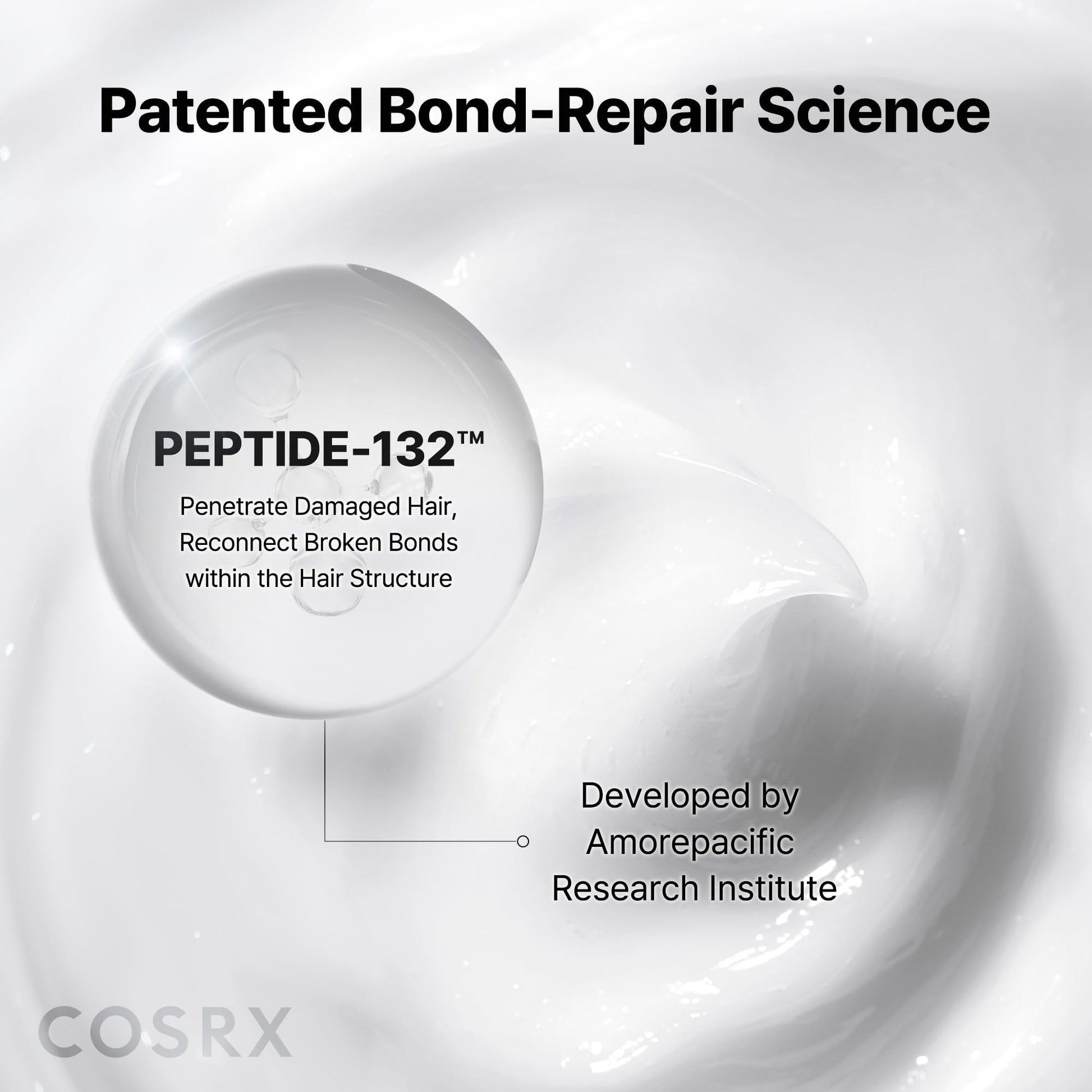 COSRX PEPTIDE 132 Hair Repair Treatment for Dry Damaged Hair, 2.02 fl oz