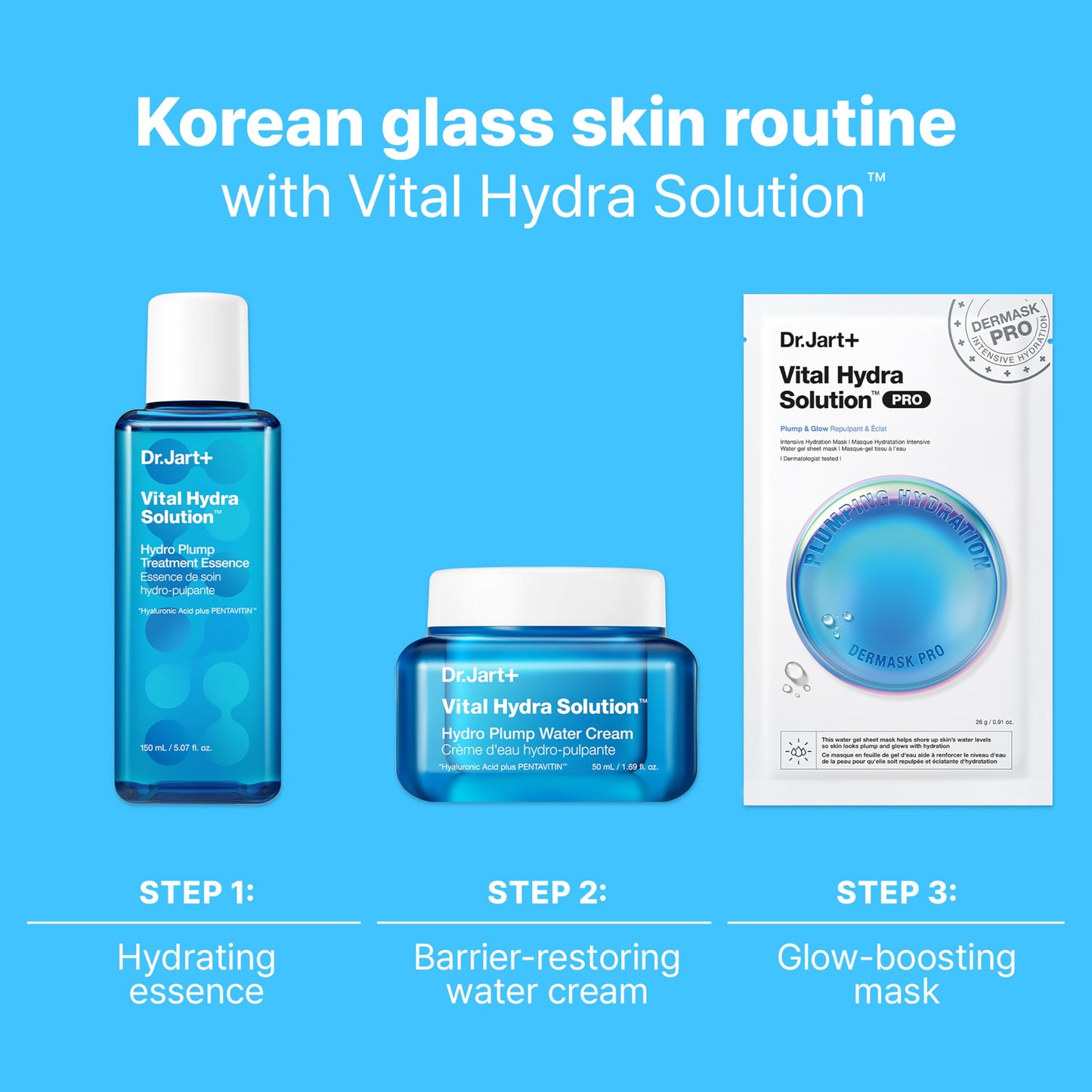 Dr.Jart+ Vital Hydra Solution Hydro Plump Treatment Korean Essence with Hyaluronic Acid for Glass