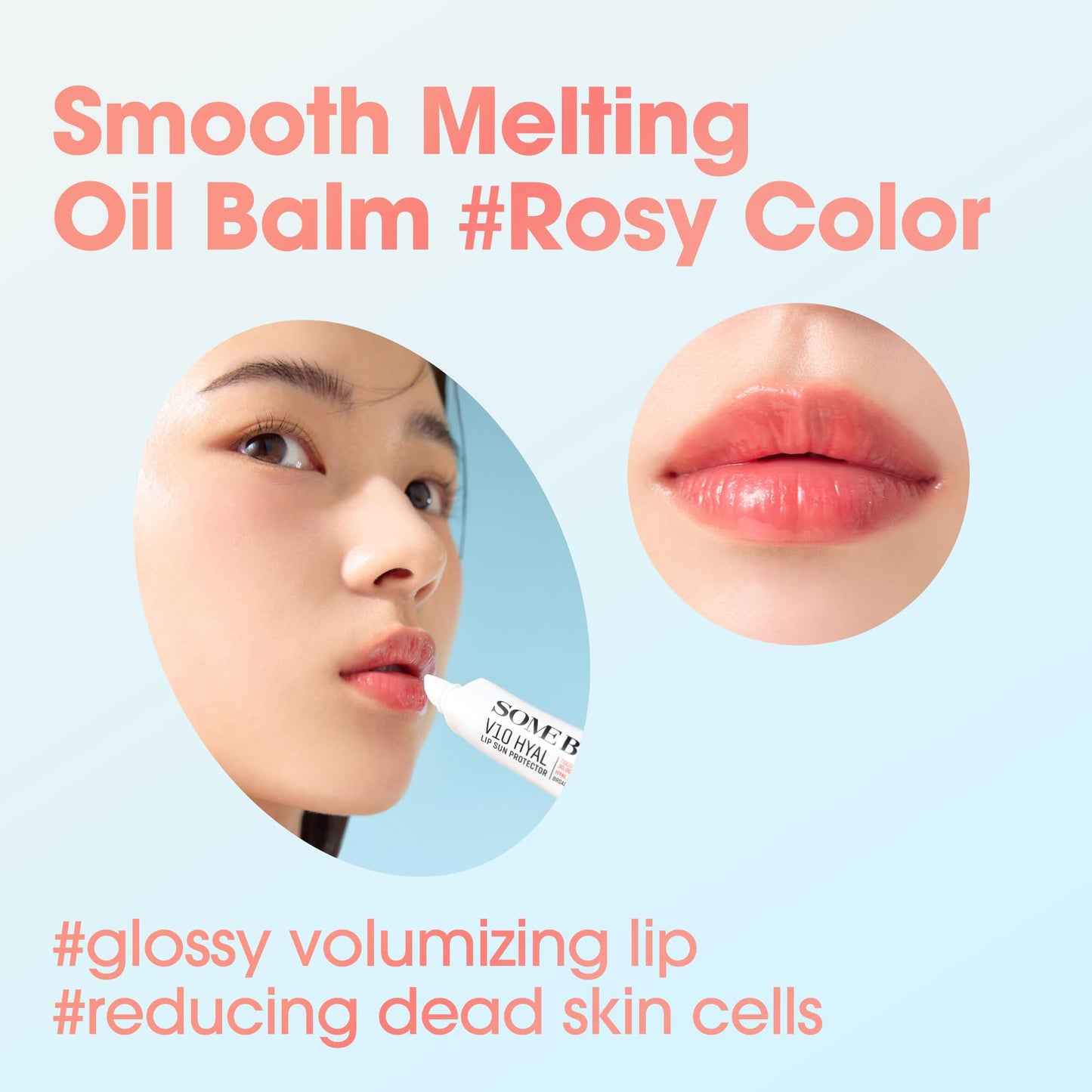 SOME BY MI V10 Hyal Lip Sun Protector Rosy – Pack of 2, 0.46oz – Korean Tinted Glow SPF 15