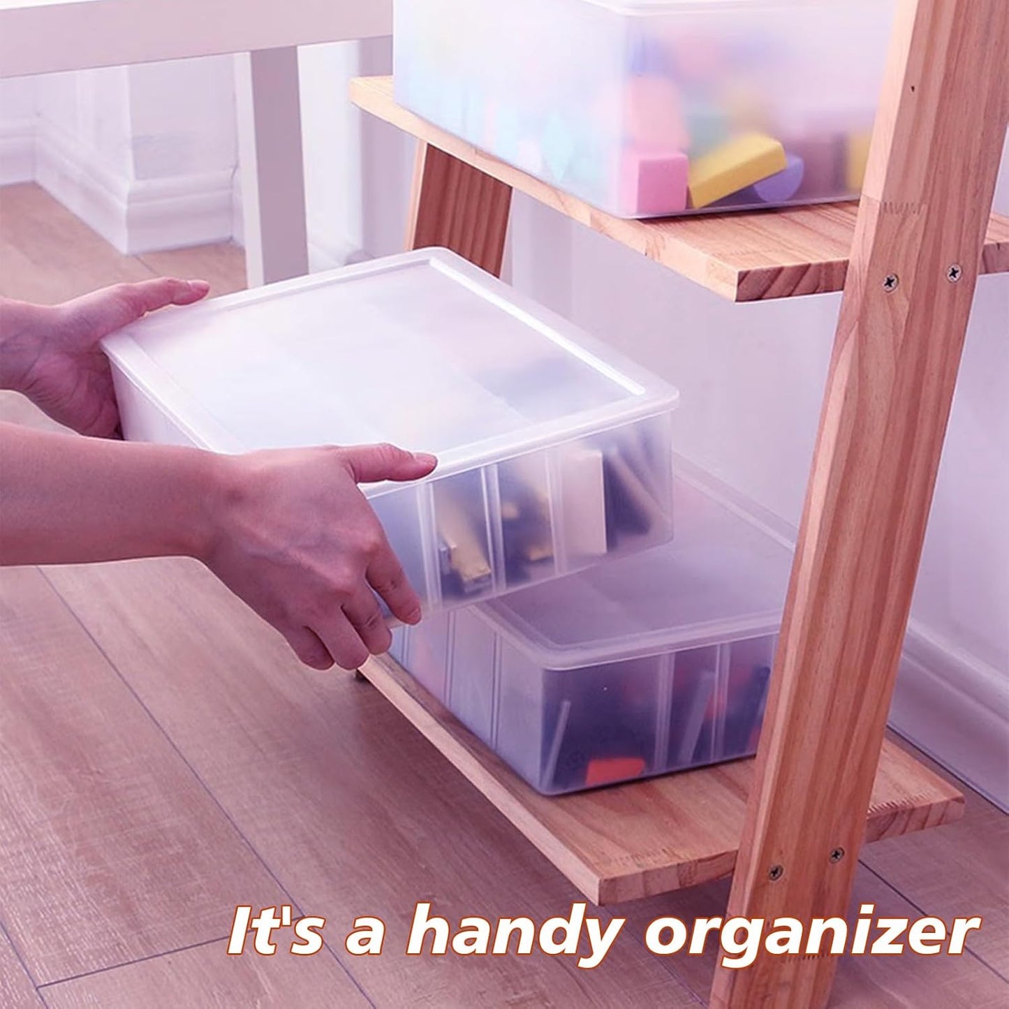 Large Clear 18 Grids Plastic Organizer Box Storage Containers with Lid with Removable Dividers for Jewelry,Bead Storage Organizer Box,Compartments Organizers