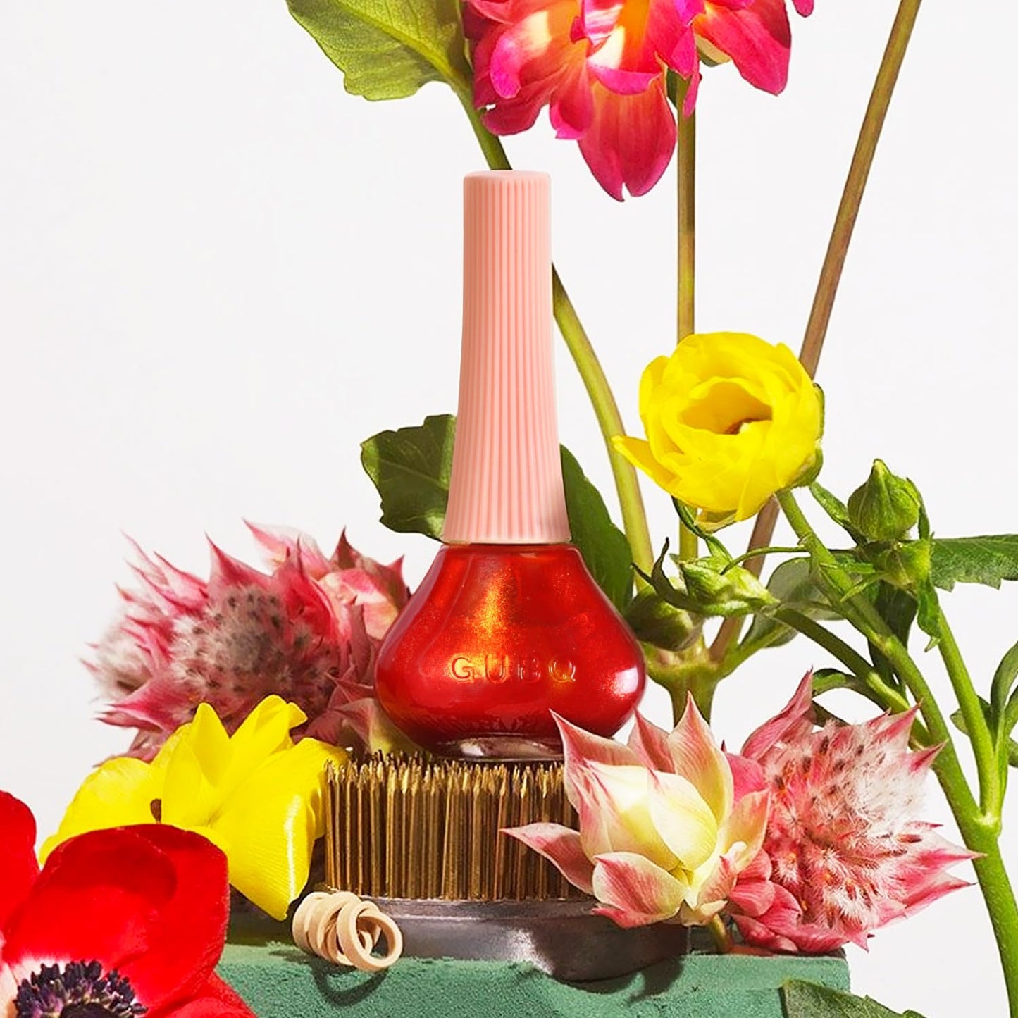 Major Dijit Quick Dry Nail Polish 12ml/0.41fl oz Gold Red Regular Nail Lacquer Fast Drying & Long Lasting Nail Polish Nail Art Effect for Nail Salon