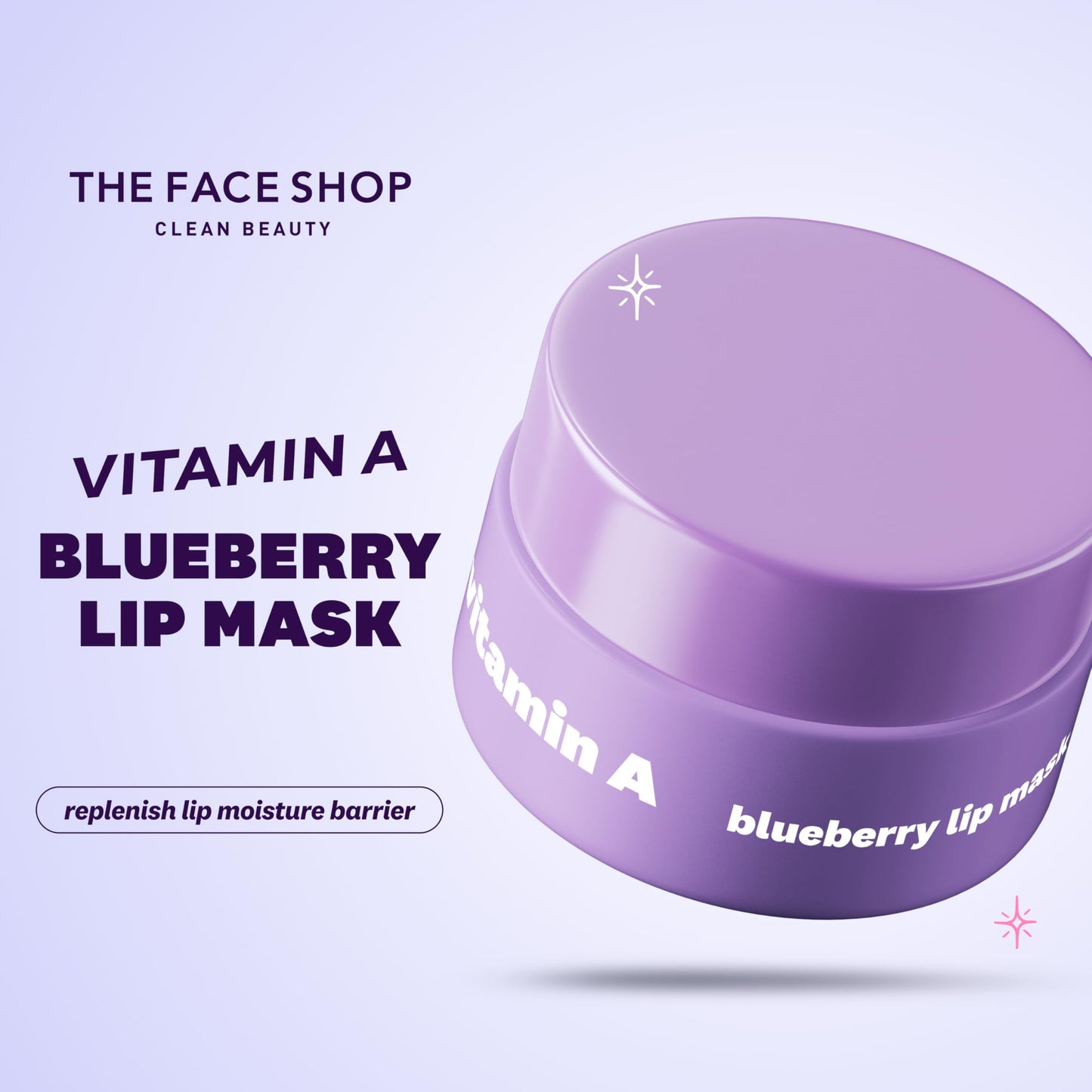 THE FACE SHOP Vitamin A & Blueberry Lip Mask, Firming & Moisturizing Lip Balm, Lip Sleeping Mask