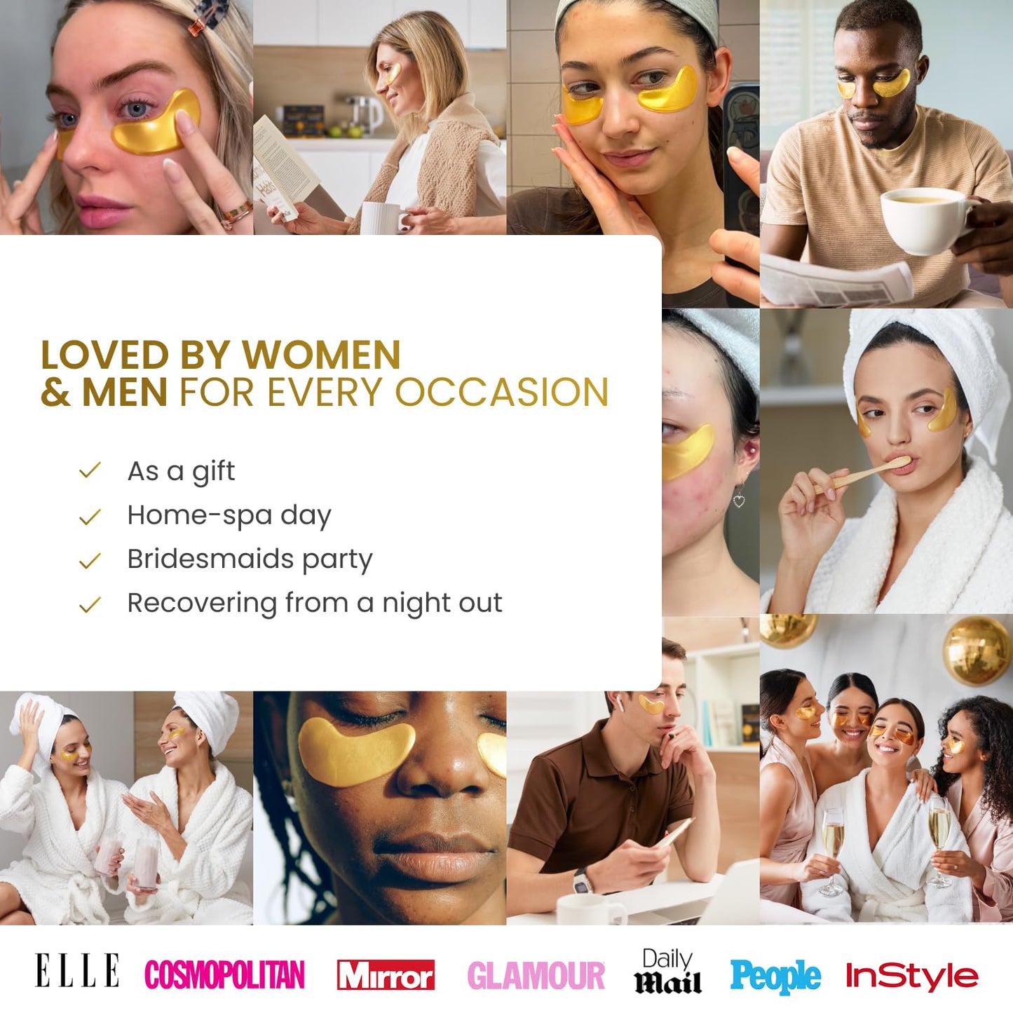 PLANTIFIQUE Gold Eye Patches for Puffy Eyes | 30 Pairs | Gifts | Under Eye Masks for Dark Circles | Puffiness Eye Gels | Eye Mask Skincare