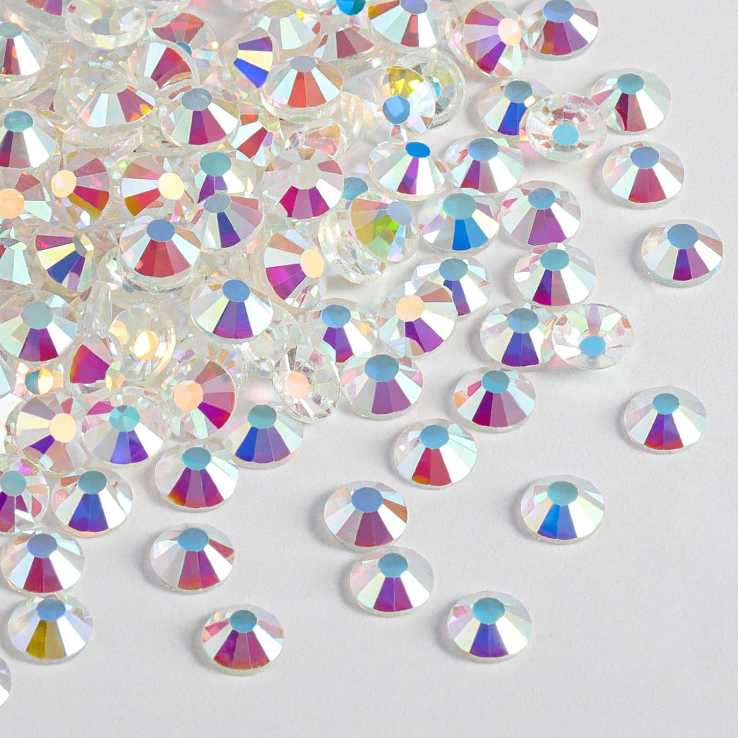 Beadsland 1440 Pieces Flat Back Crystal Rhinestones Round Gems, Transparent AB,SS12,3.0-3.2mm