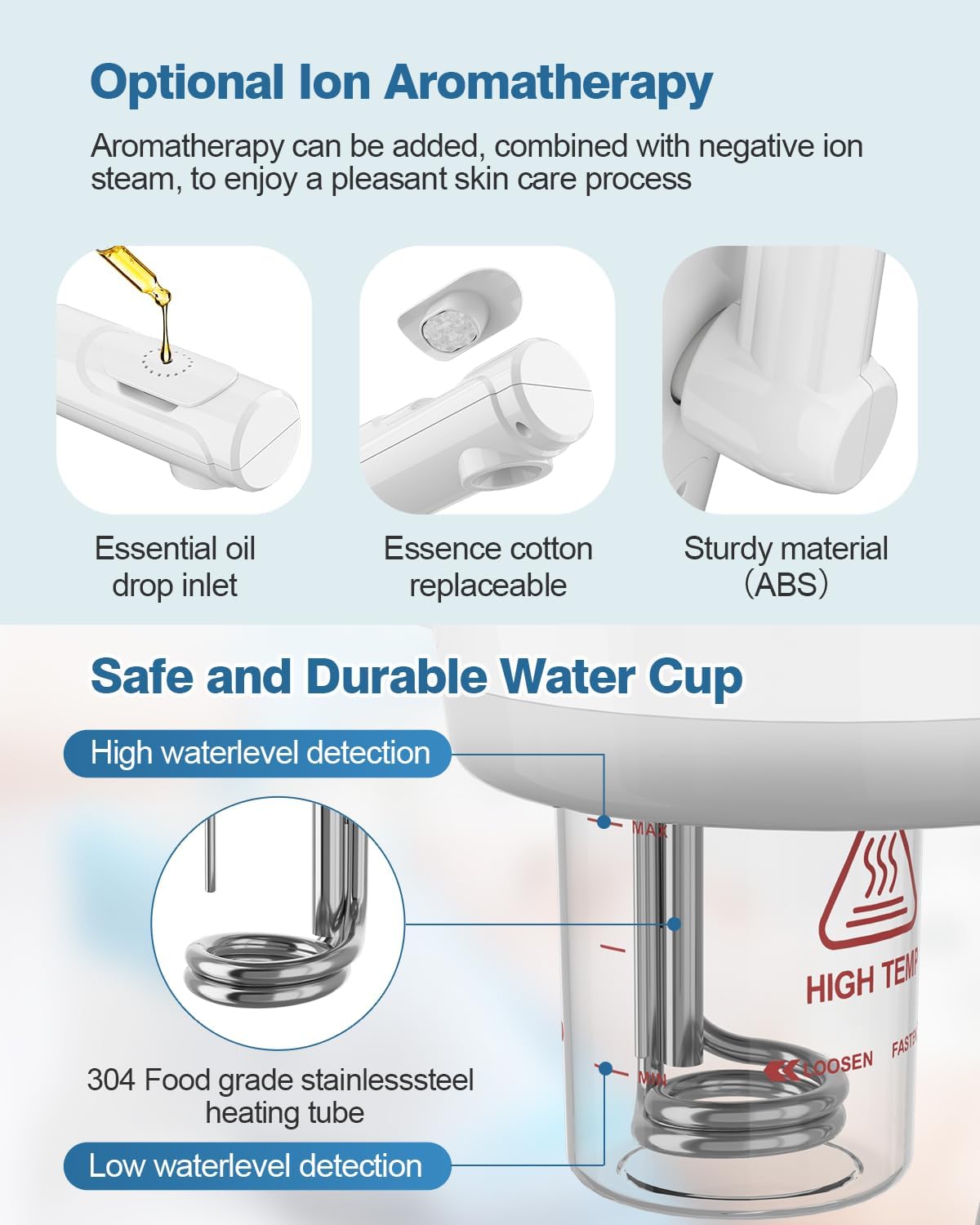 Kingsteam 2 in 1 Hot and Cold Facial Steamer, 30 Min Timer, Ionic Facial Steamer for Home, Esthetician, Professional Nano Water Mist with Large Water Volume for Beauty Salons - Ozone Facial Sprayer