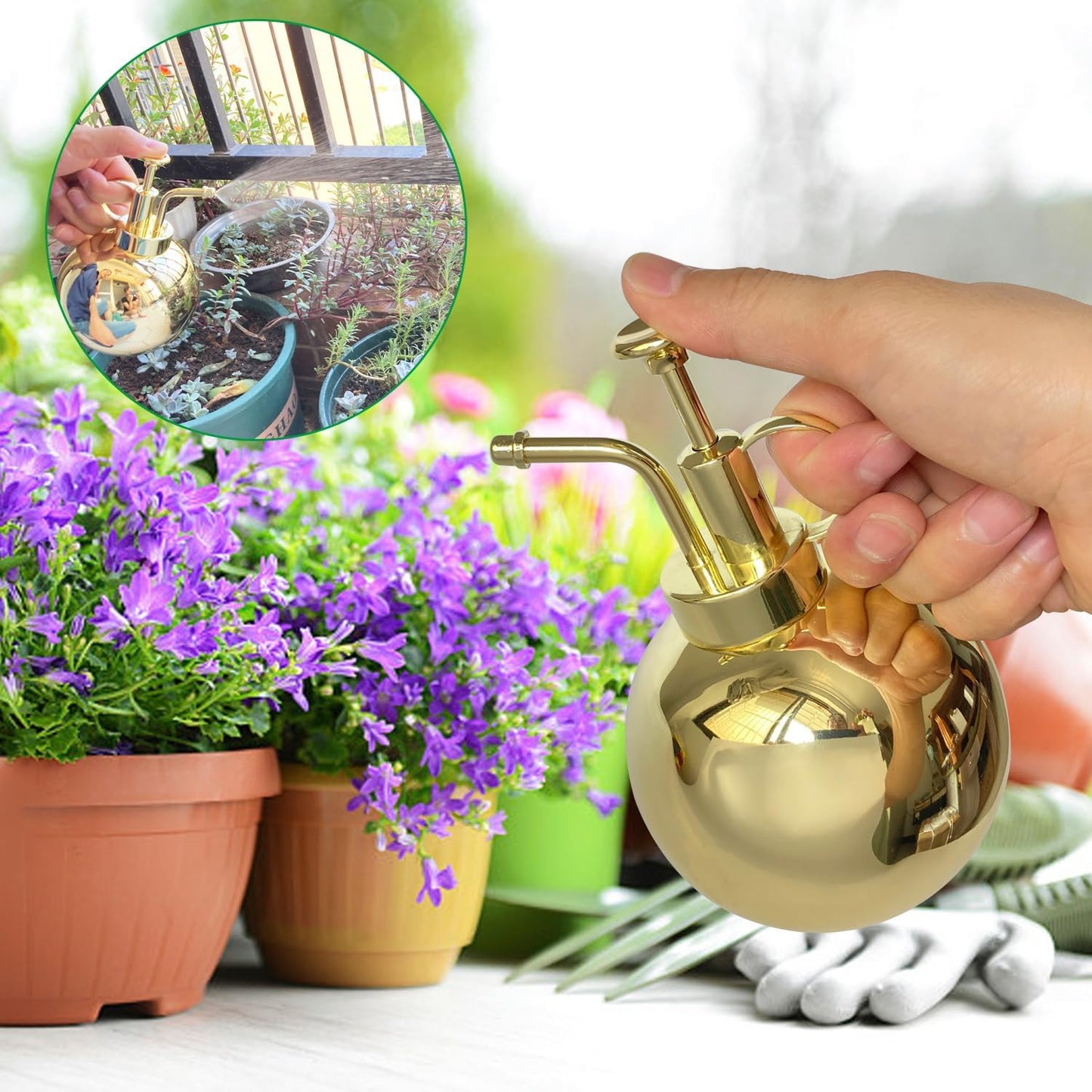 Plant Misting Bottle Stainless Steel Plant Sprayer, Small Watering Can Plant Misting Bottle Modern Gardening Tools for Indoor Potted Plants Watering and Misting