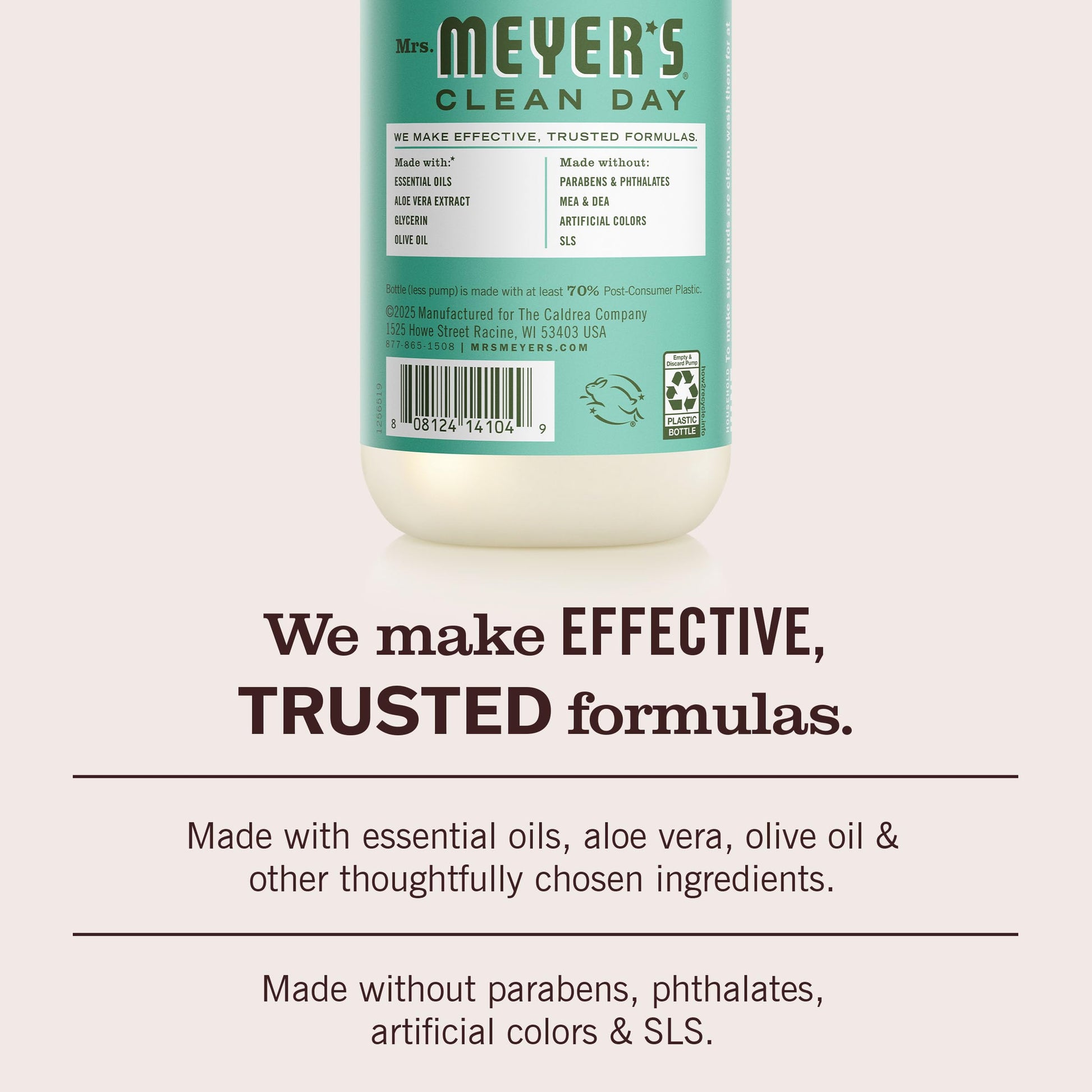 MRS. MEYER'S CLEAN DAY Hand Soap, Basil Scent, 12.5 Fl Oz Bottle - 3 Pack