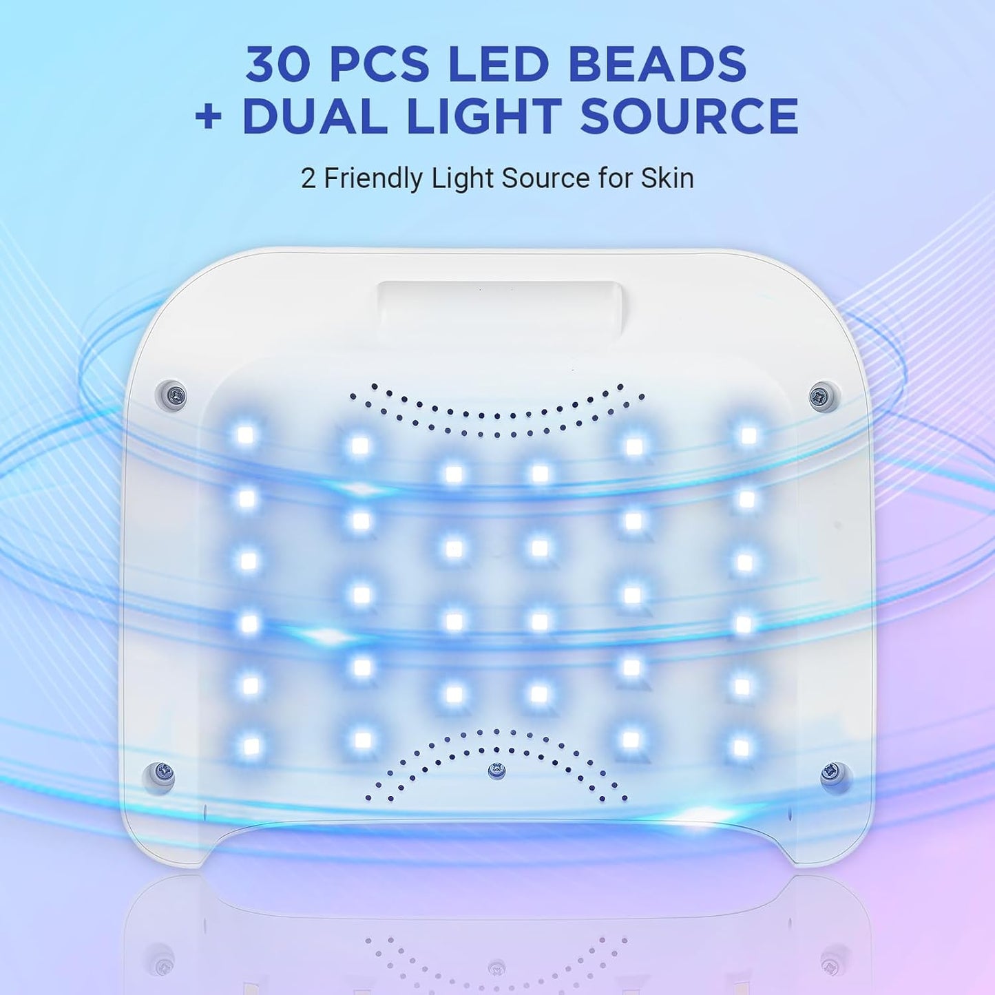 Cordless Nail Lamp, Rechargeable UV Nail Lamp for Gel Nails, LED Nail Lamp with 4 Timer Modes, Gel Nail Light Decorate with Sparkling Nail Rhinestones Diamond (Sparkly Diamond and White)