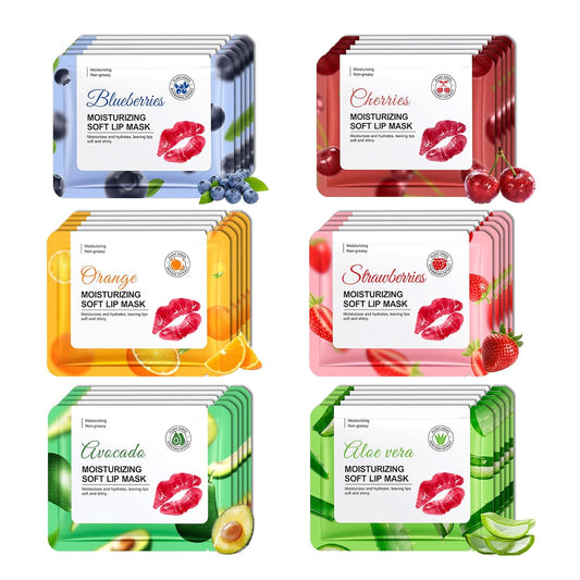 30PCS Moisturizing Lip Masks Set, Overnight Bulk Lip Patches, Long-lasting Hydrating Sleeping Lip Plumping Masks for Women