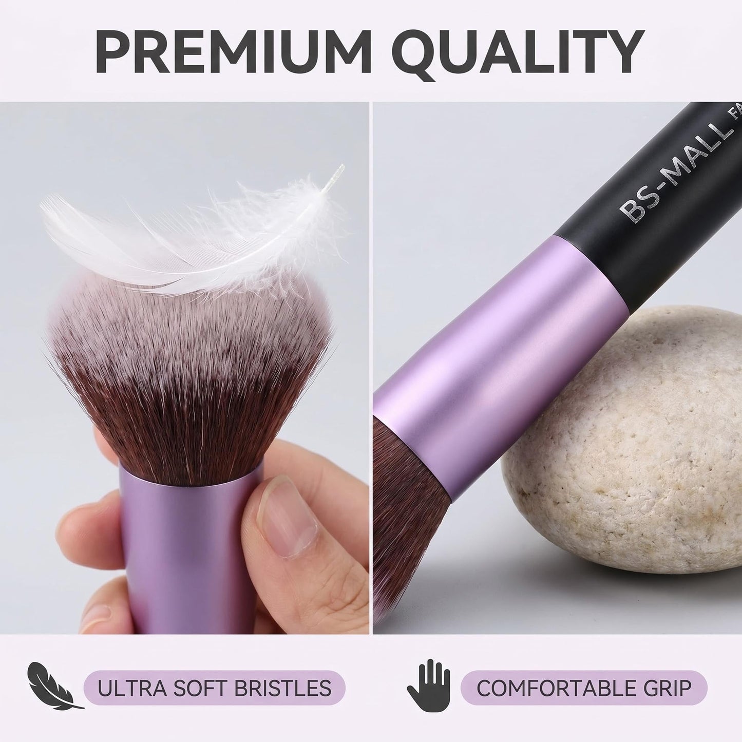 BS-MALL Makeup Brushes Premium Synthetic Foundation Powder Concealers Eye Shadows 14 Pcs Purple for