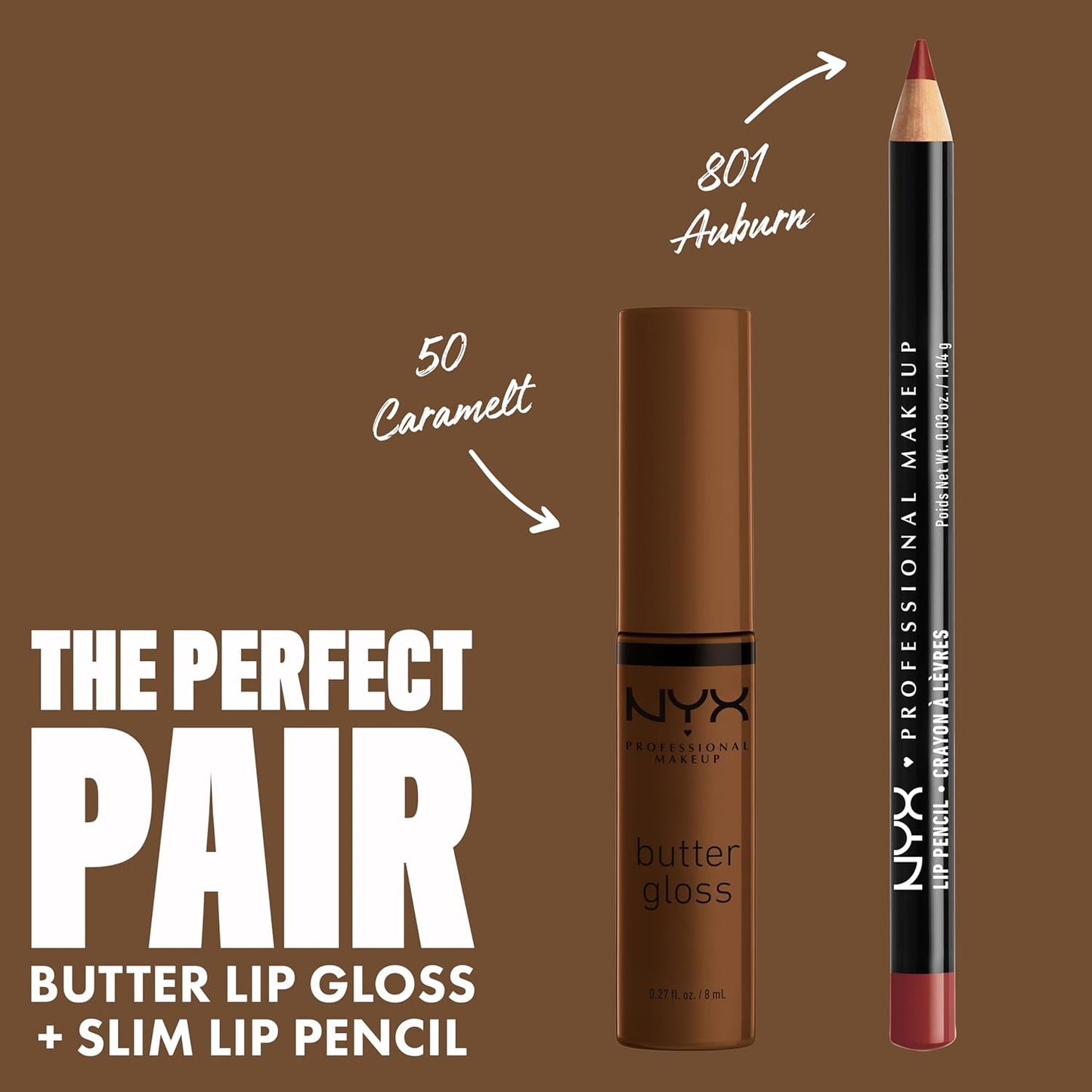 NYX PROFESSIONAL MAKEUP Butter Gloss Brown Sugar, Non-Sticky Lip Gloss - Caramelt (Medium Brown)