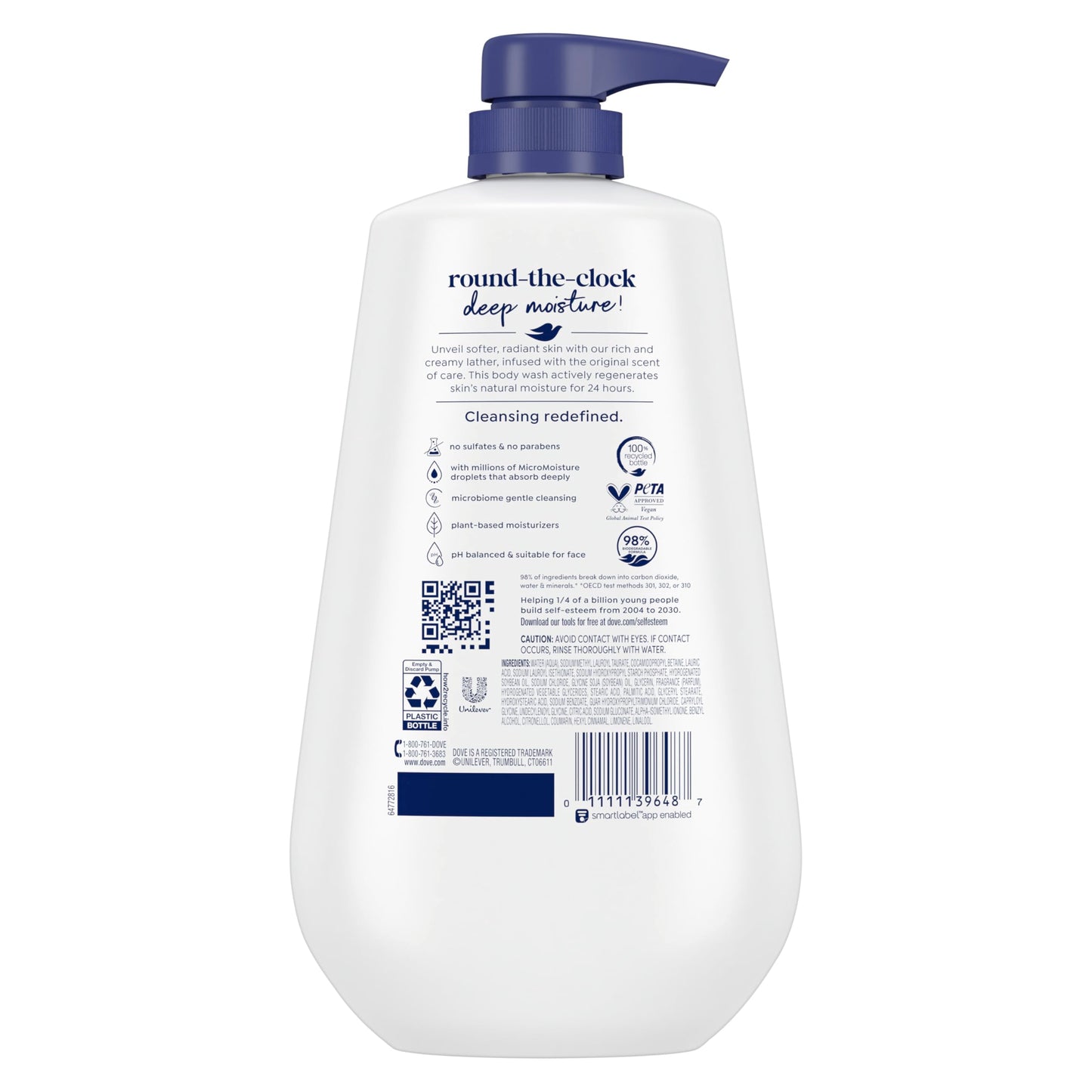 Dove Body Wash Body Wash Deep Moisture 30.6 oz Pump, Sulfate Free