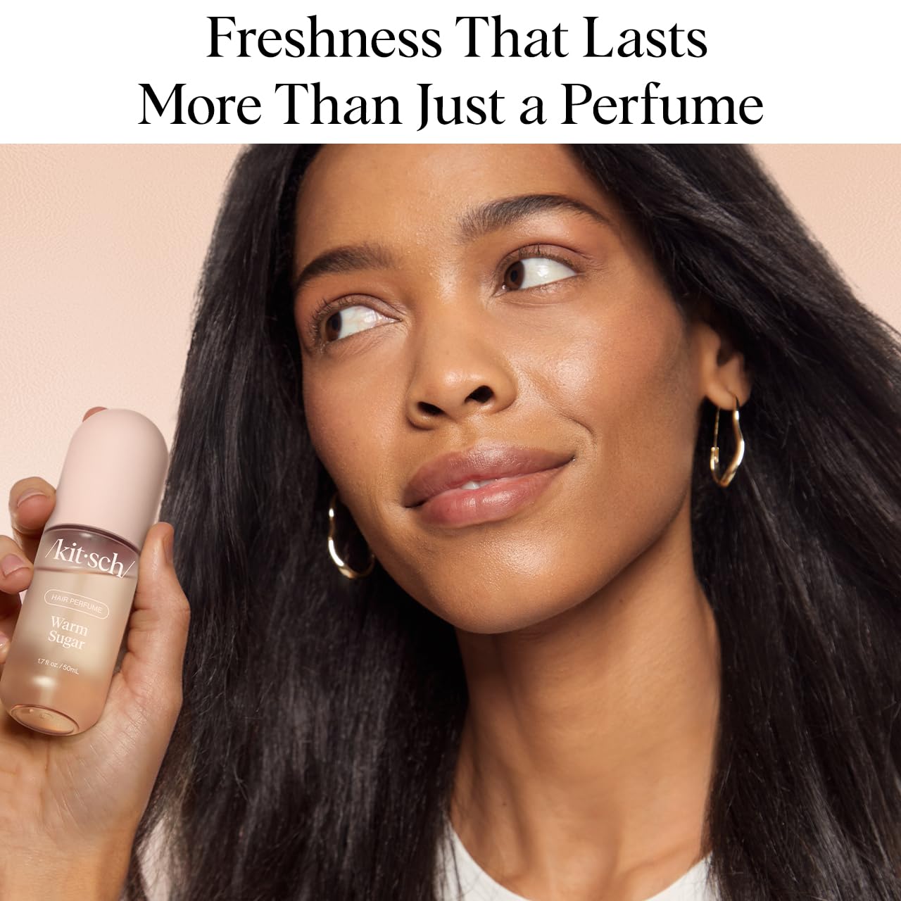 Kitsch Hair Perfume for Women - Warm Sugar | Clean, Deodorizing & Patented Odor-Eliminating Technology Hair Spray & Body Mist - Freshen Hair, Body & Pillows - Pink Grapefruit & Vanilla Scent - 50mL