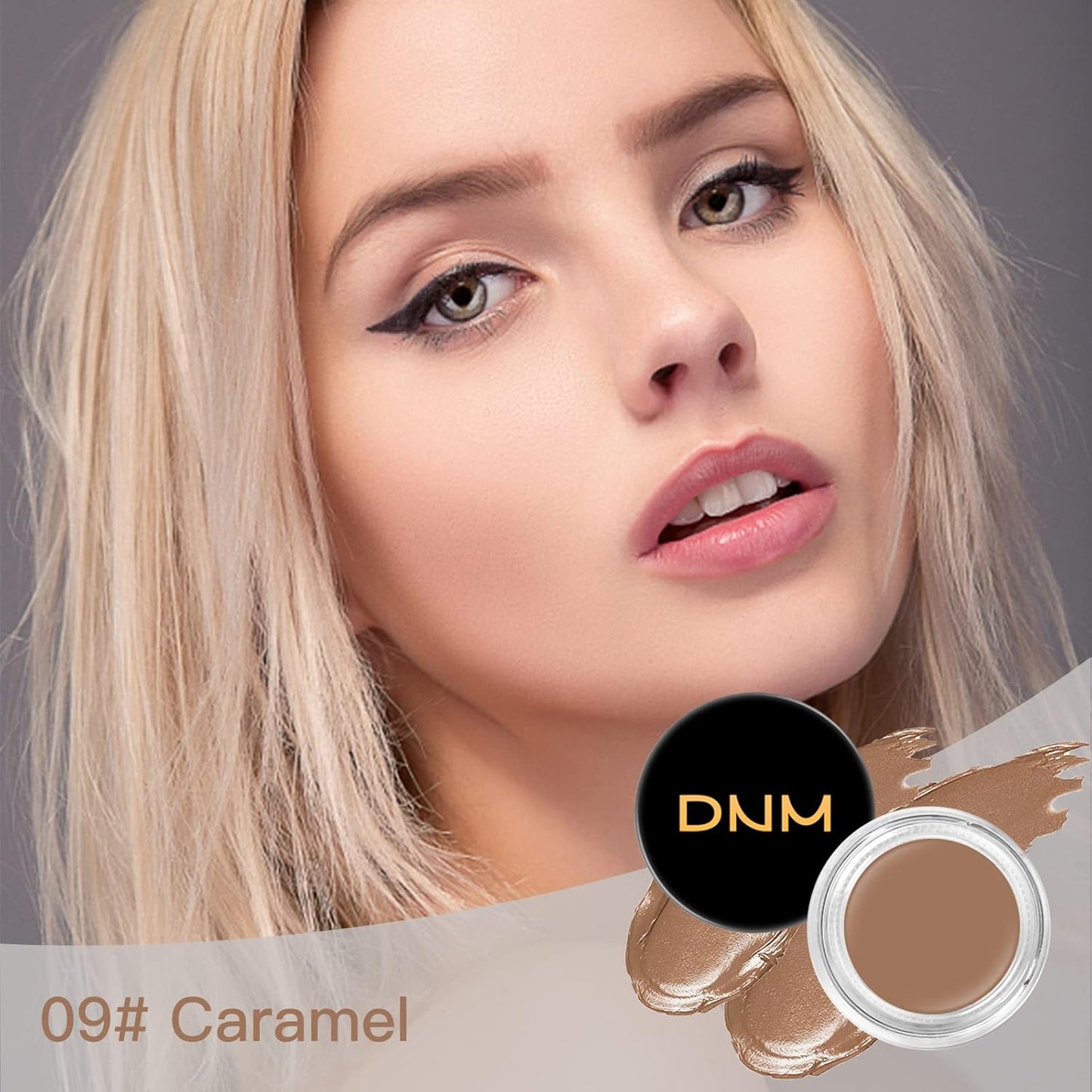 2Pcs Brow Pomade Set with Dual-ended Eyebrow Brush, High pigment Water proof Natural finish Eyebrow Makeup Set with Eyebrow Brush for Women and Girls（09#）