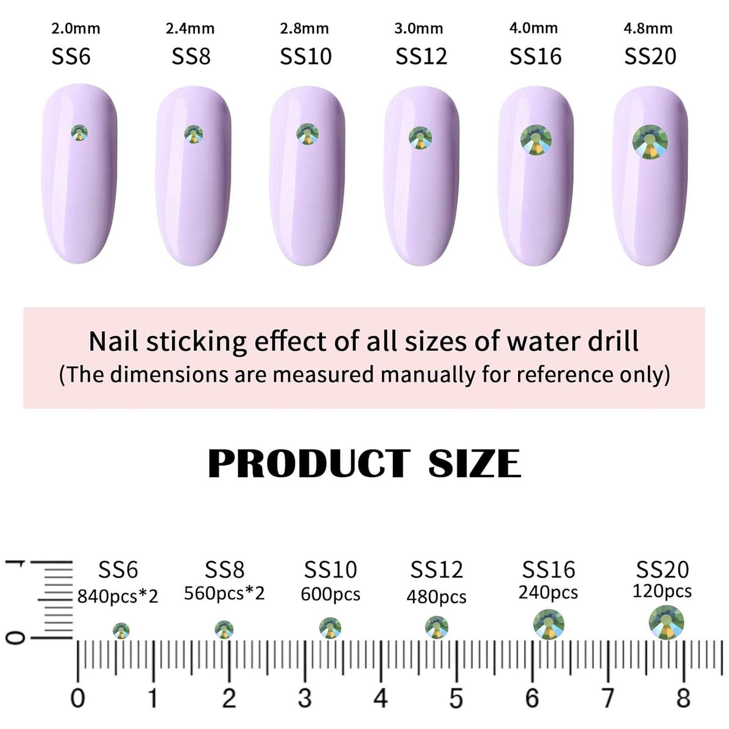 4240Pcs Light Green AB Flatback Rhinestones 6 Sizes Crystal Diamonds for Nail Art Crafts Clothes Shoes with Tweezers and Picking Pen