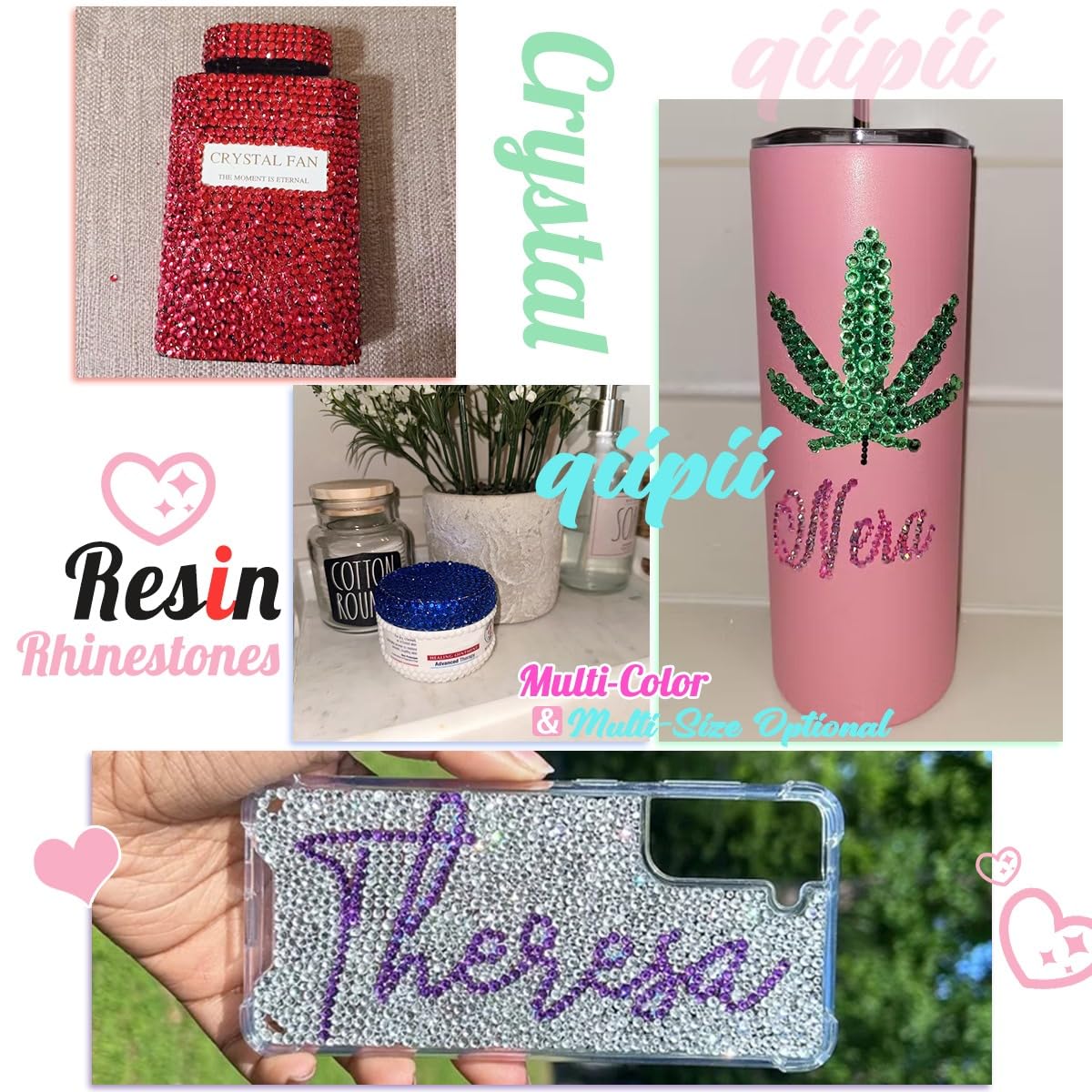 16000PCS Ink Blue Crystal Resin Rhinestones for Crafting 3mm 4mm 5mm Montana Flatback Stones Diamonds Crystals Gems Charms for Nails Face Eyes Makeup Tumblers Bottles DIY Crafts Clothes Shoes