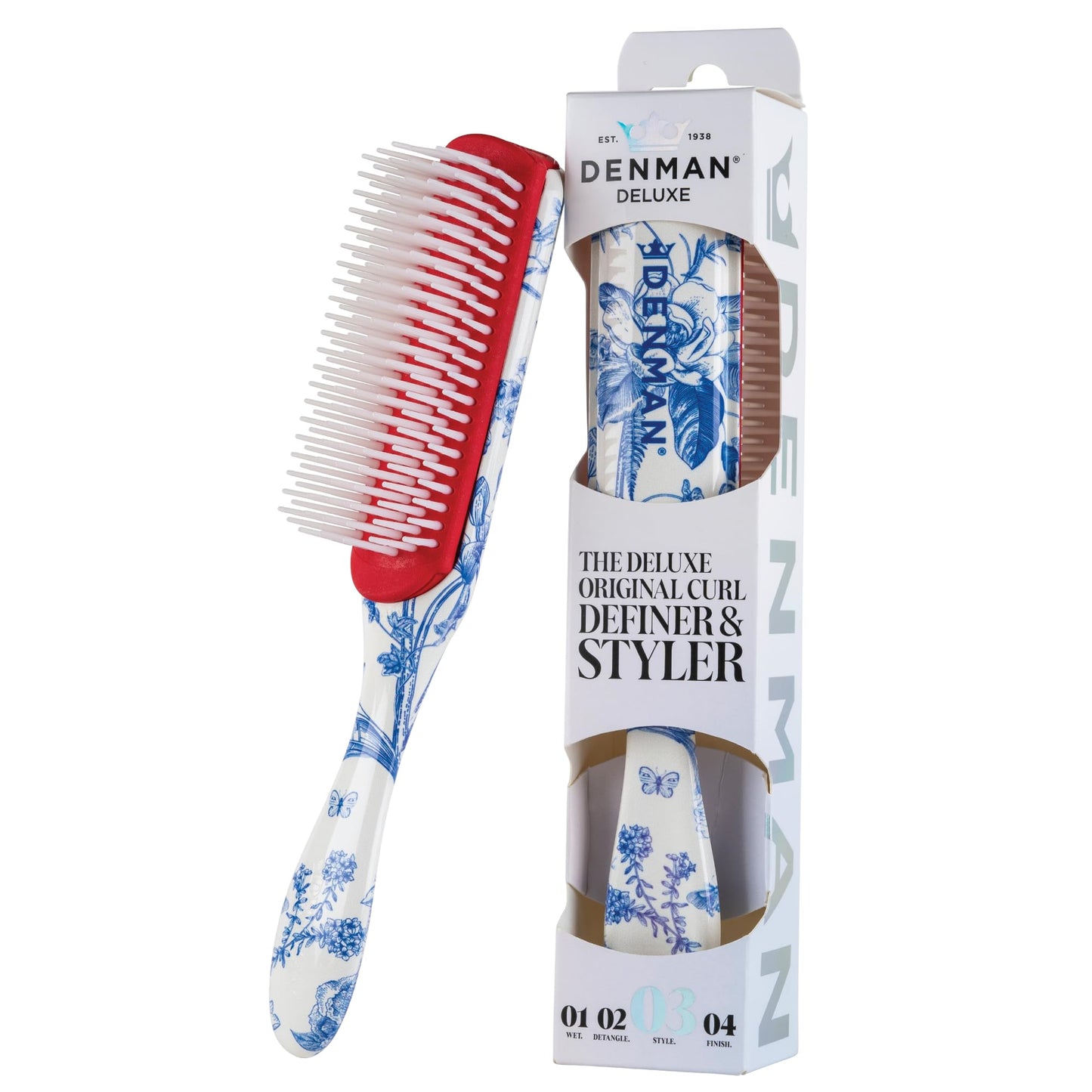 Denman D3 Original Curl Definer & Styler – 7‑Row Detangling Brush for Smooth, Defined Curls