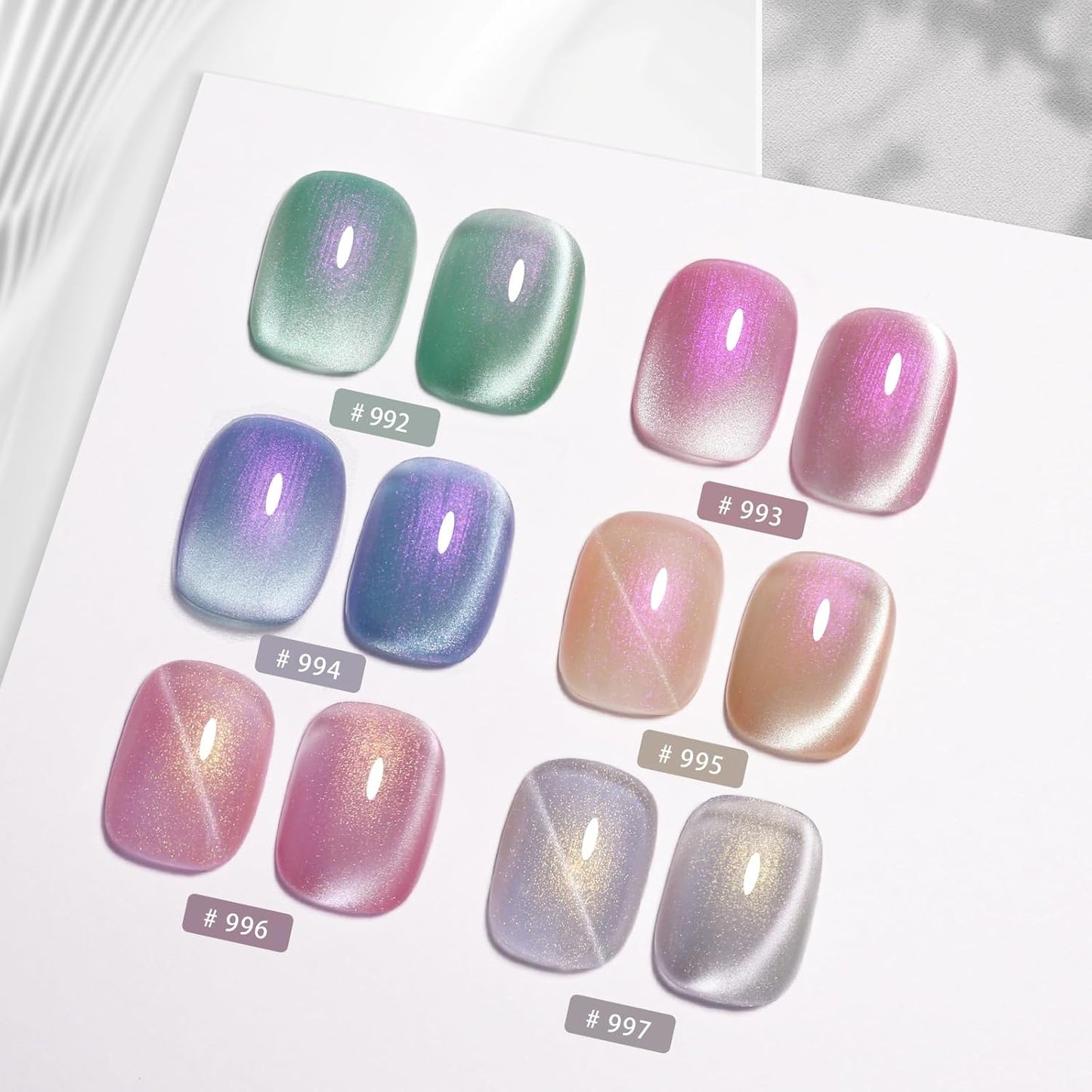 Imtiti Aurora Cat Eye Gel Polish, Pearl Blue Purple Holographic Glitter Magnetic UV Soak Off Gel Nail Polish (0.34 Fl Oz-994)