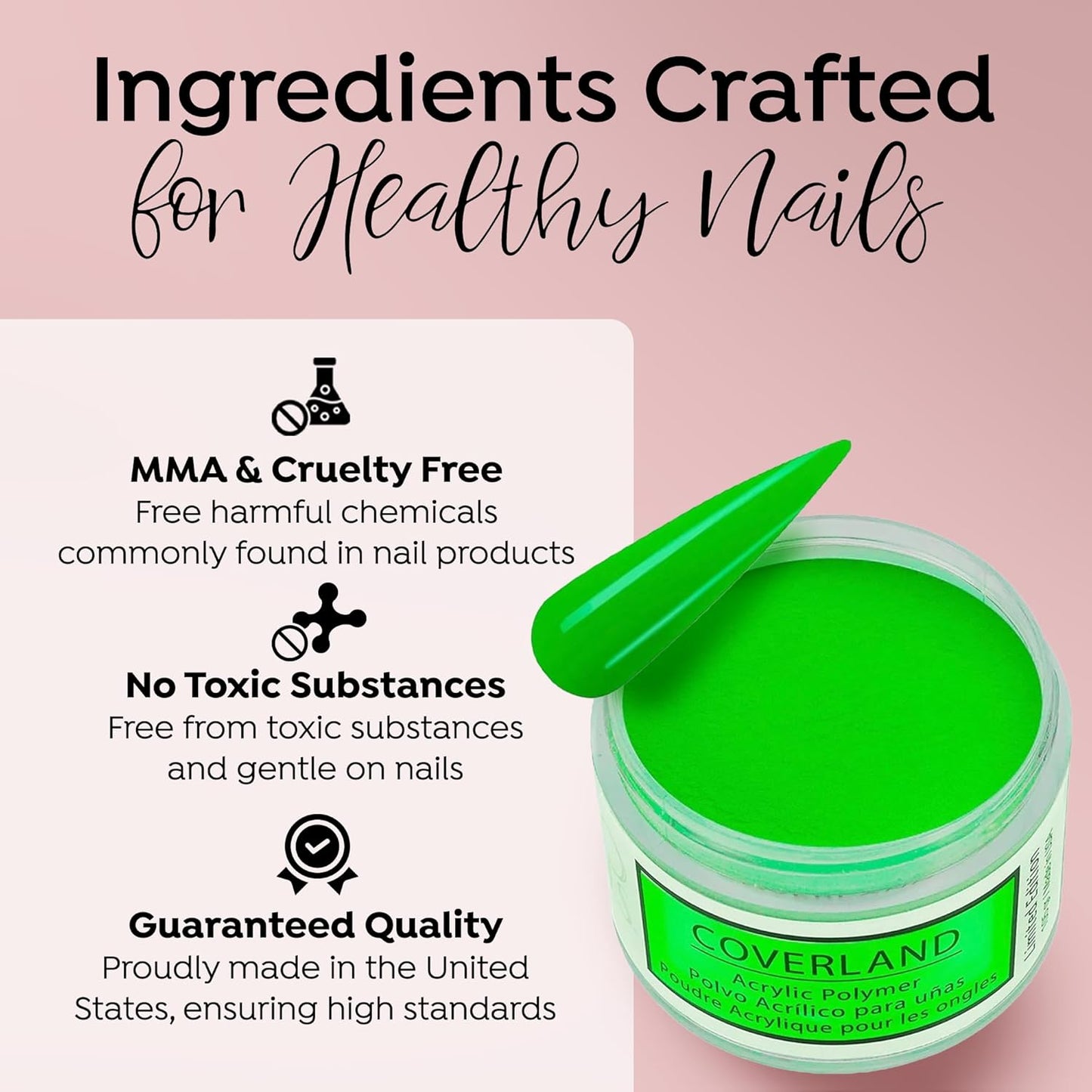 Tones Coverland Acrylic Nail Powder "Bikini & Martini" - Limited Edition Acrylic Powder for Nail Design, Sculpting, and Masking Nail Bed Imperfections - Professional Acrylic Nail Supplies - (1.5 Oz)