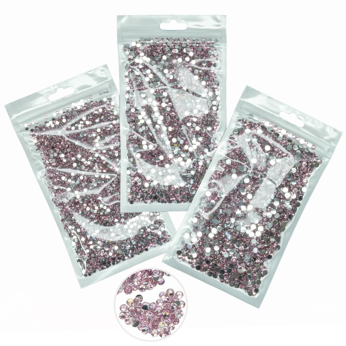 16000PCS Light Pink Crystal Resin Rhinestones for Crafting 3mm 4mm 5mm Flatback Stones Non-Hotfix Diamonds Crystals Gems Charms for Nails Face Eyes Makeup Tumblers Bottles DIY Crafts Clothes Sheos