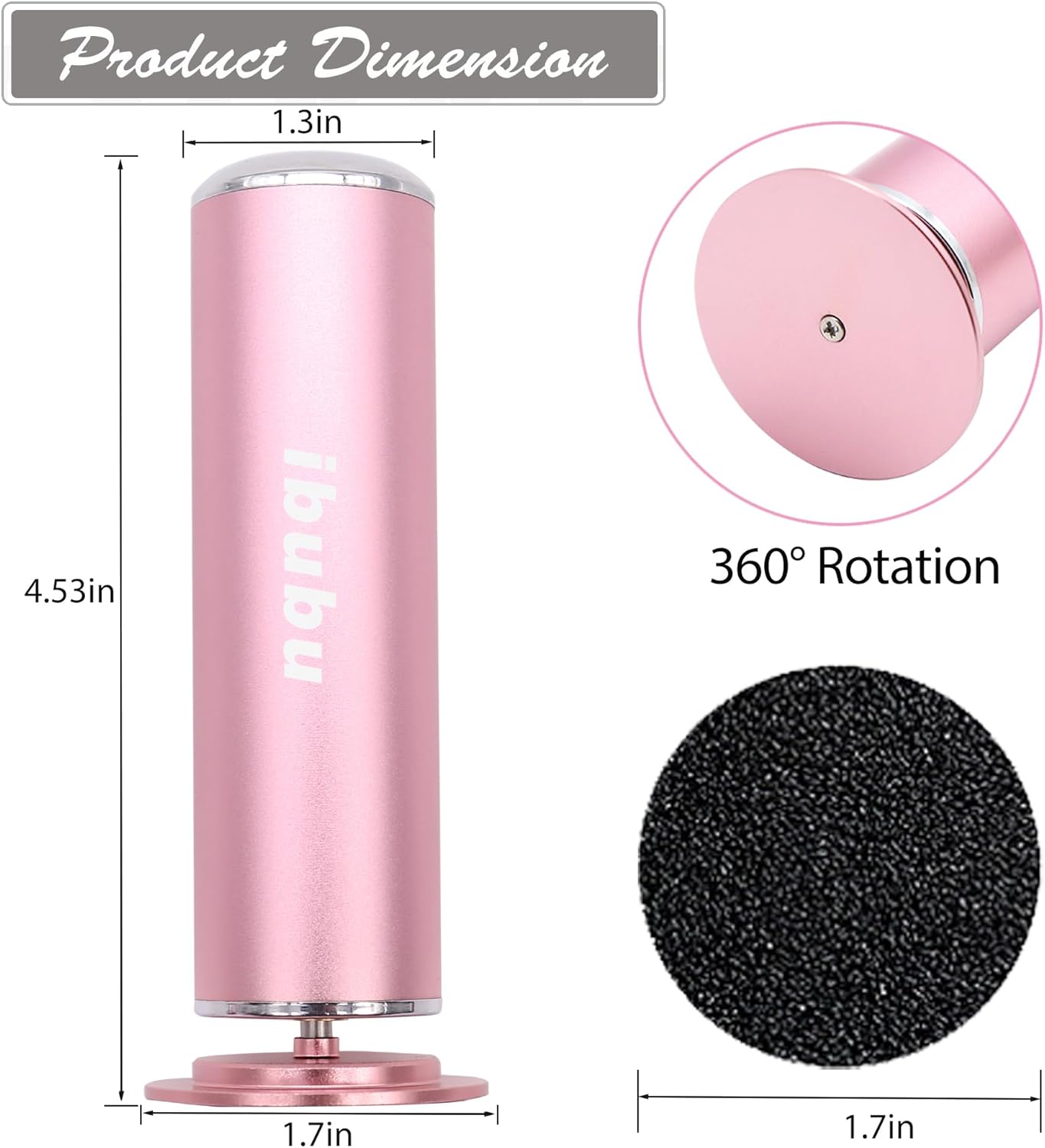 Electric Foot Callus Remover Pink Professional Powerful Foot File Pedicure Grinder Sanders with 60PCS Replacement Sandpaper Discs Heel Scraper for Dead Dry Crack Skin Calluses Speed Adjustable