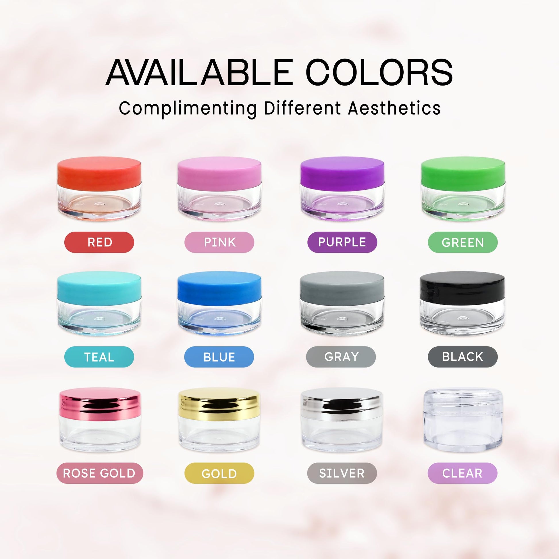 Beauticom 12 Pieces USA 20G/20ML Round Clear Jars with MultiColor Lids for Cosmetics, Medication