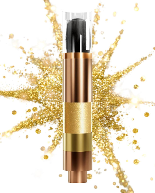 Highlighter Powder with Brush | 3D Contouring & Radiant Glow for Face, Body & Hair | Pearlescent Shimmer, Long-Lasting & Buildable Coverage | Women's Makeup for Daily & Special Occasions