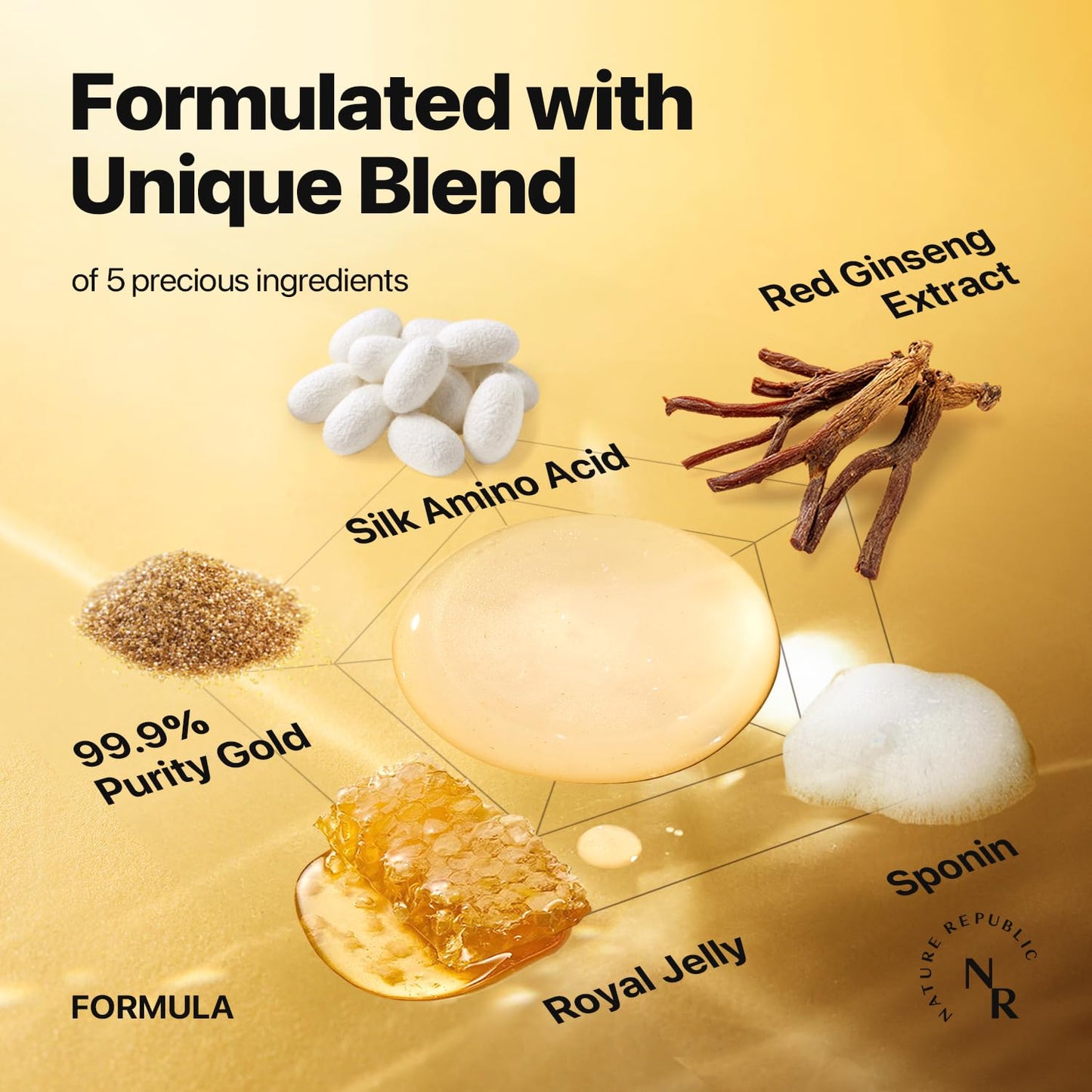 Nature Republic Ginseng Gold Silk Facial Toner | Hydrating Glow Toner, Niacinamide & Silk Amino