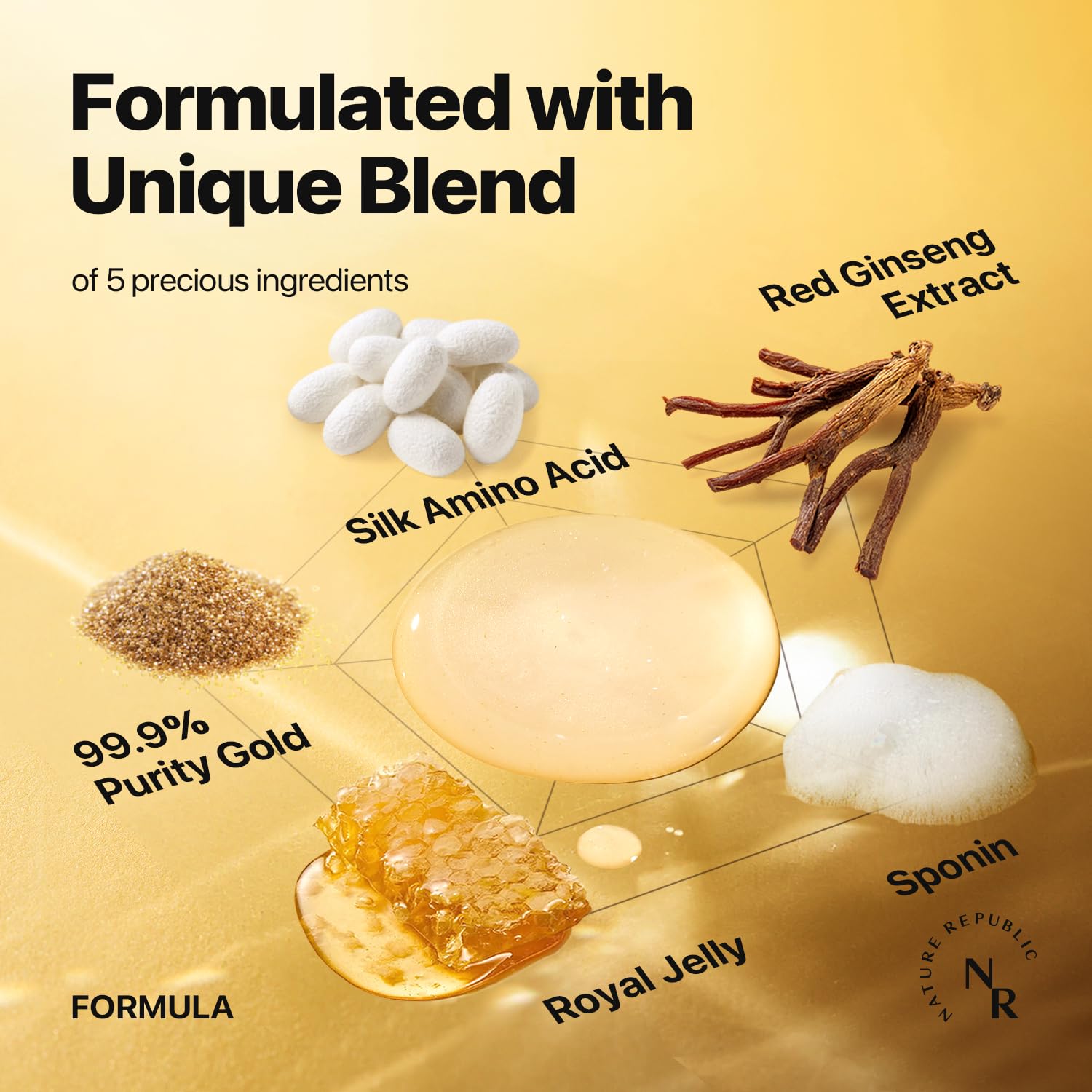 Nature Republic Ginseng Gold Silk Facial Toner | Hydrating Glow Toner, Niacinamide & Silk Amino