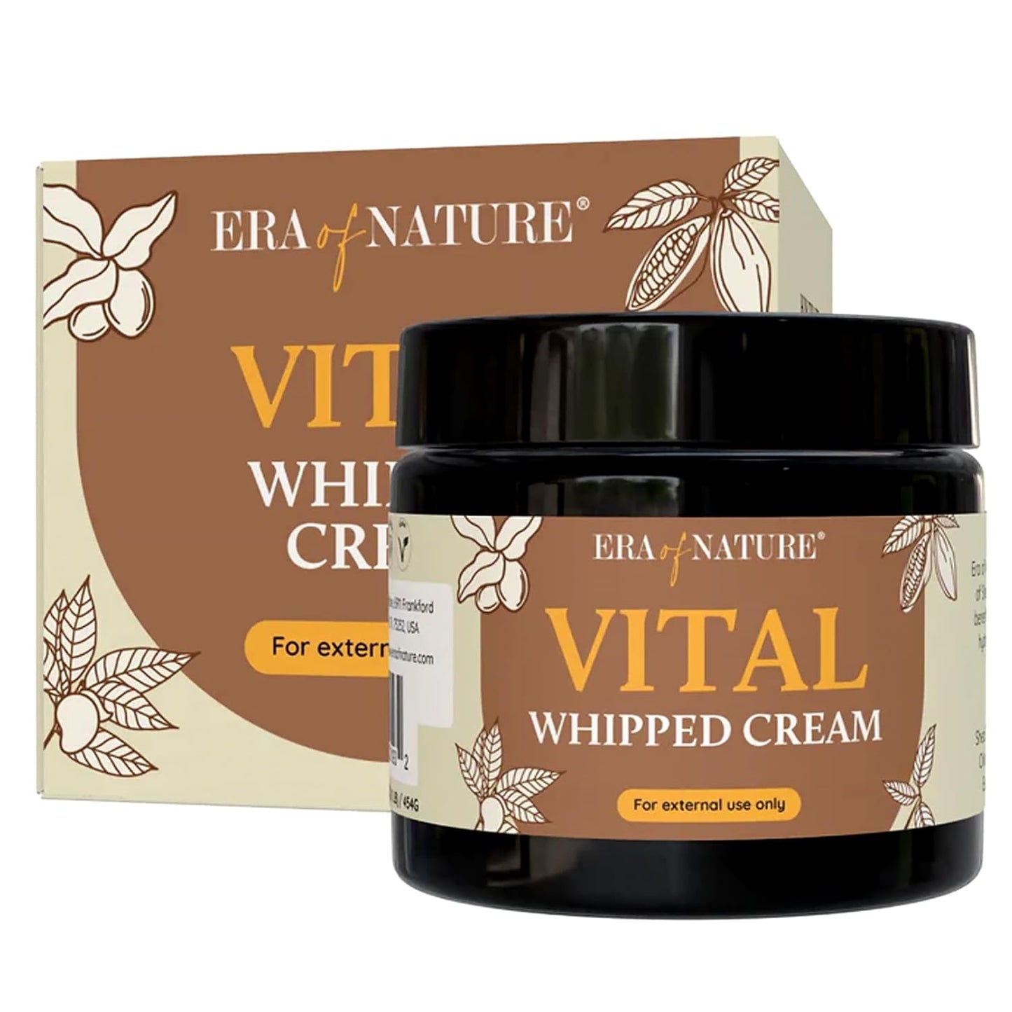 era of nature Shea Butter, Mango & Cocoa Blend Vital Whipped Body Cream for Women 16oz - Lightweight Whipped Lotion - Non-Greasy Body Butter Cream Lotion & Balm Moisturizer for Face, Hair & Dry Skin