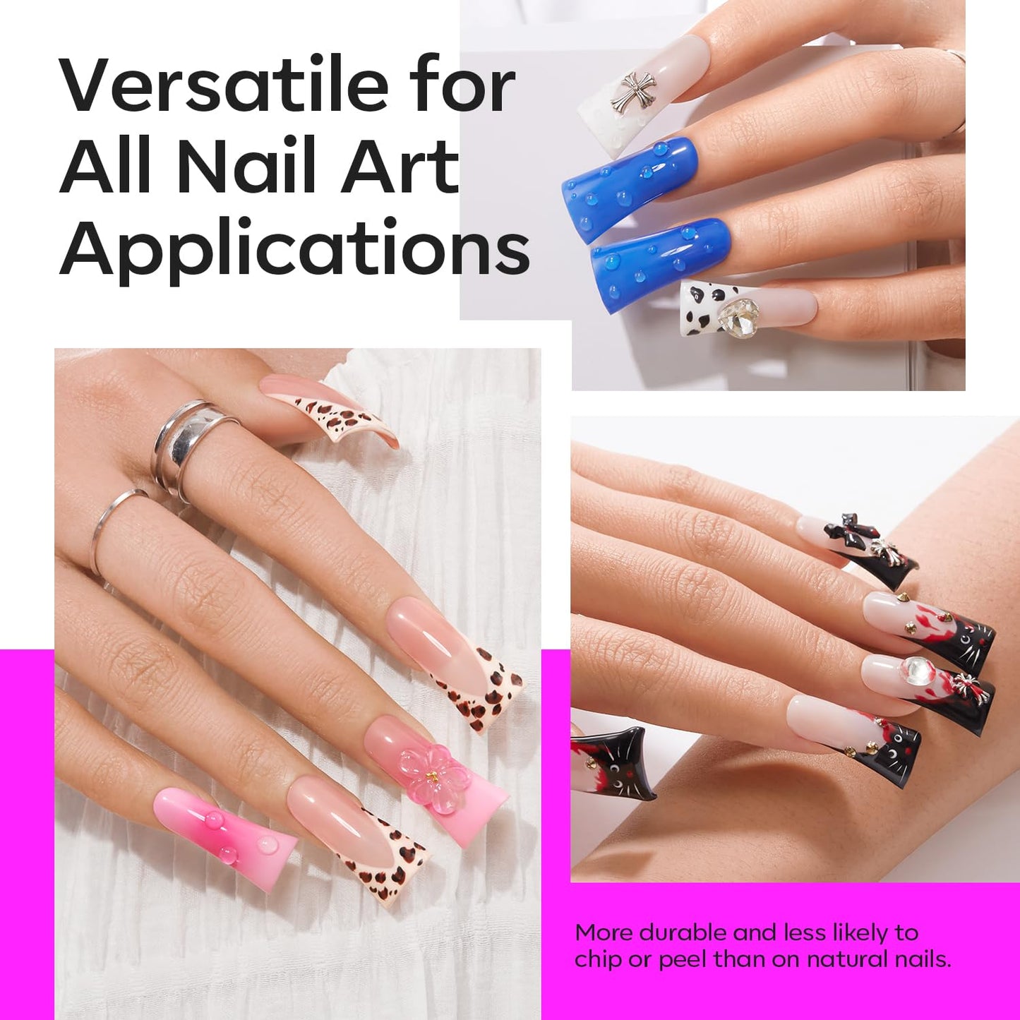 modelones Duck Nail Tips, Short Flare Pre-Shape Half Cover Soft Gel Tips Wide Style Acrylic Fake Nails False Clear Press on Extension Gel Kit Manicure DIY at Home 216PCS 12Sizes