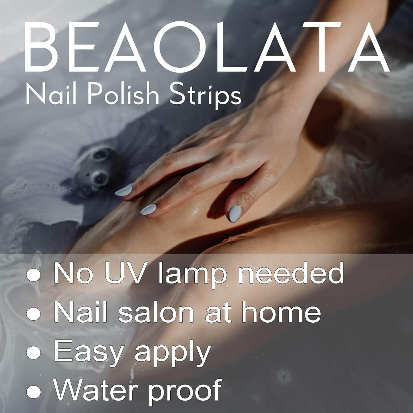 Nail Polish Strips, 32PCS Salon Quality Wraps, Long Lasting Gel Nail Stickers for Women Easy Apply& Remove (Golden Hours Glitter)