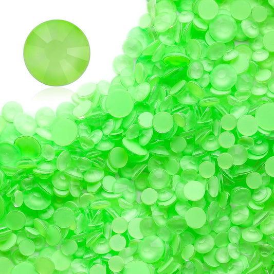 Mocha Lt.Green Flatback Rhinestones, Glass Rhinestones for Nail Art and Craft, Glue Fix, Loose
