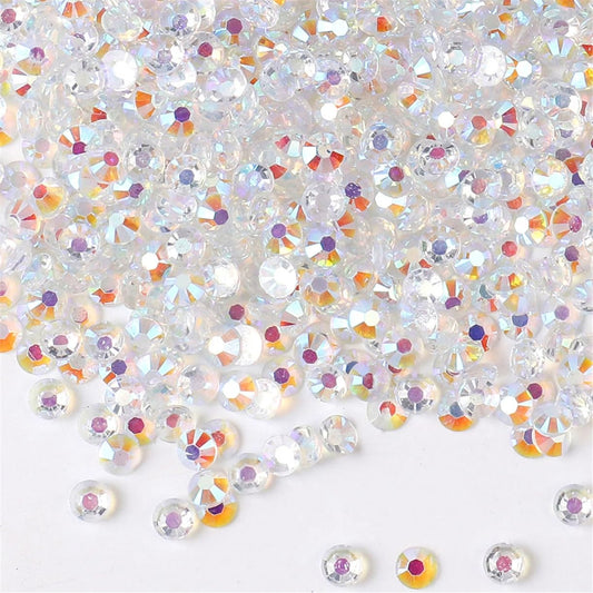 500 Pieces SS30 6mm Flatback Rhinestones AB Clear Round Gems Crystals for Nail Art DIY Crafts