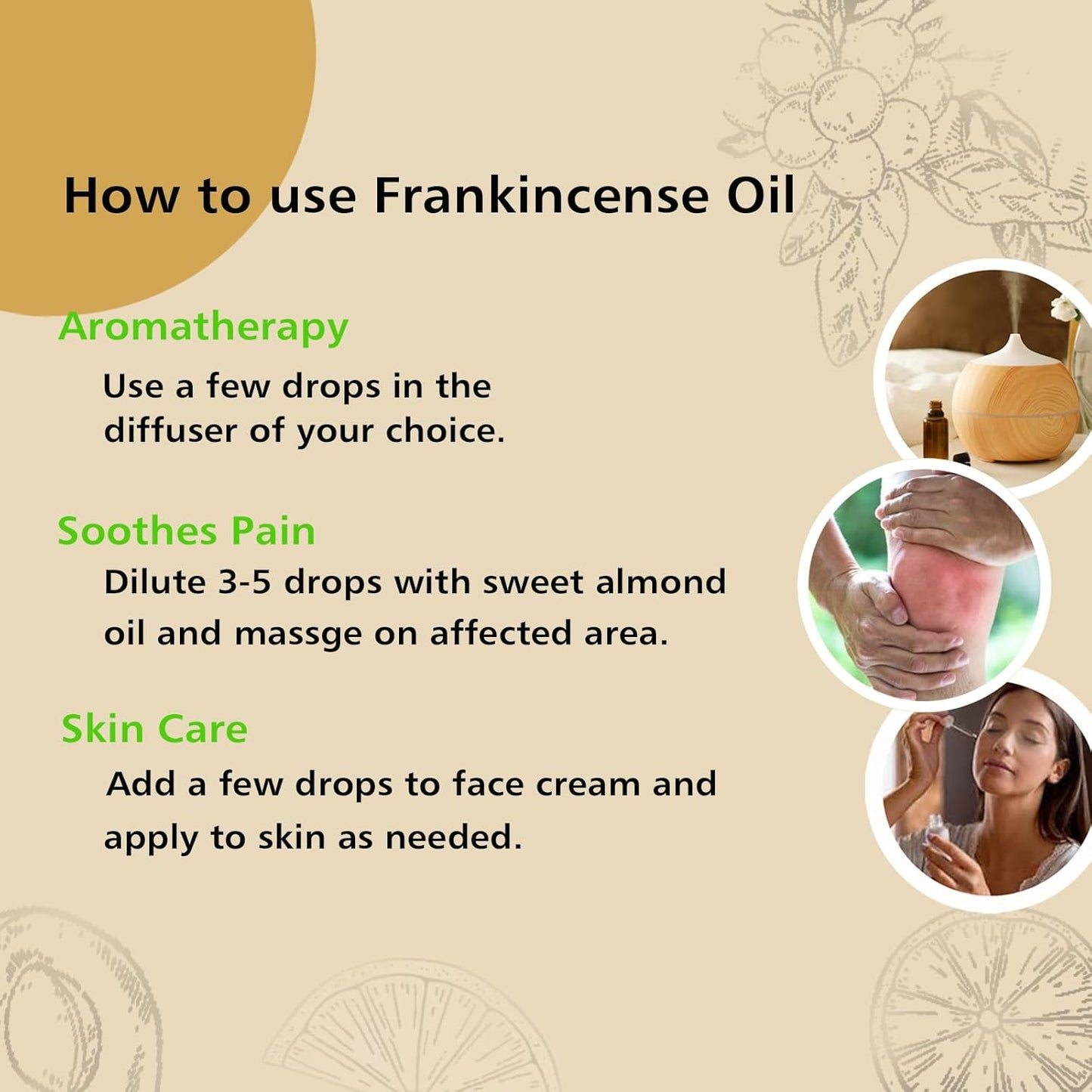Frankincense Essential Oil 1 Oz, 100% Pure Frankincense Qil for Aromatherapy Diffuser, Skin, Face, Roll On, DIY Balm