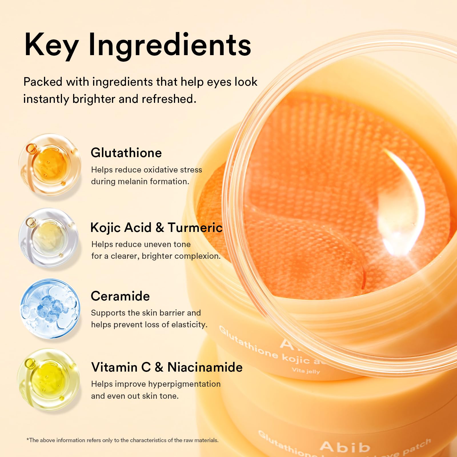 Abib Glutathione Kojic Acid Eye Patches for Radiance Dark Circles & Dark Spots, with Tone-up Jelly