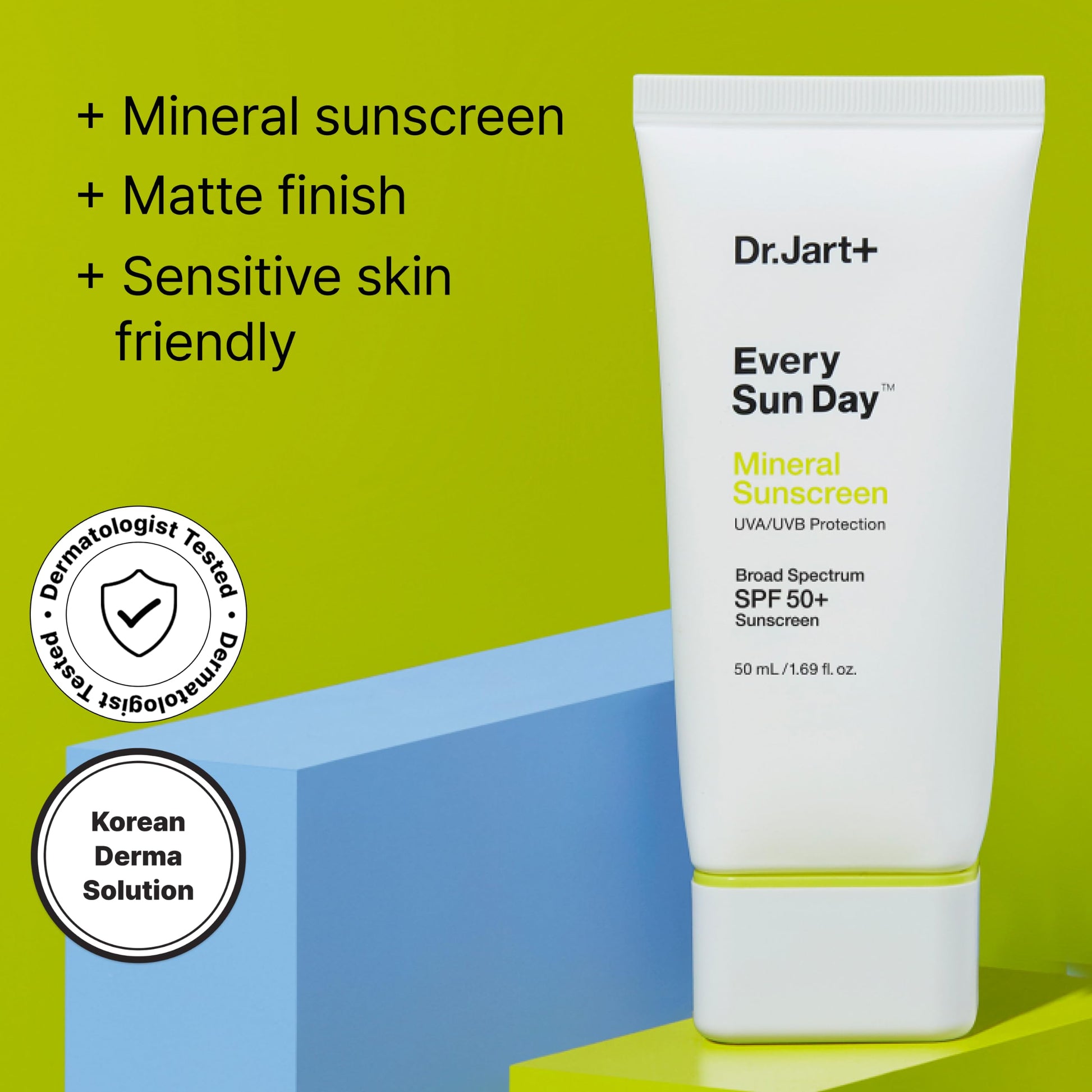 Dr.Jart+ Every Sun Day Mineral Korean Sunscreen SPF 50+ for Face with Zinc Oxide | Korean Skin Care