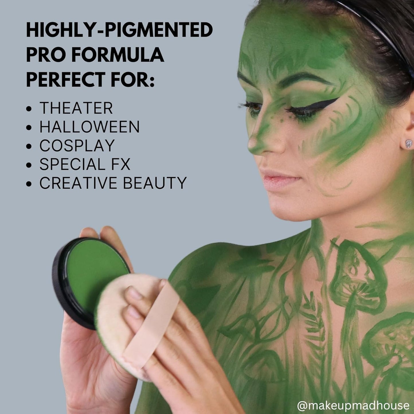 Mehron Makeup StarBlend Cake Makeup | Wet/Dry Pressed Powder | Powder Foundation | Yellow Face Paint & Body Paint 2 oz (56g)