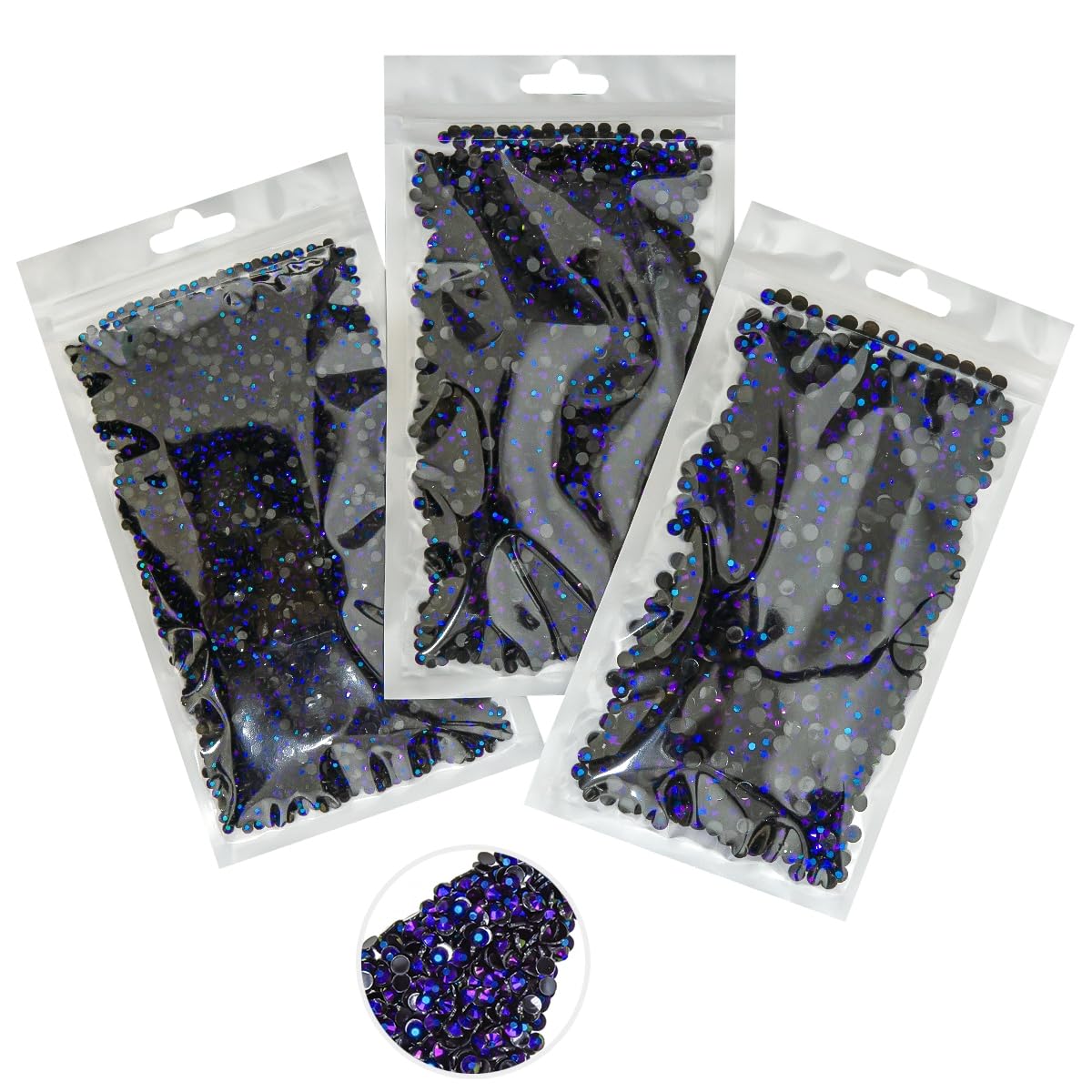 16000PCS Black Violet AB Resin Rhinestones for Crafting 3mm 4mm 5mm Purple AB Flatback Jelly Stones Bulk Diamonds Gems for Face Eyes Makeup Mugs Tumblers Bottles DIY Crafts Clothes Shoes Phones