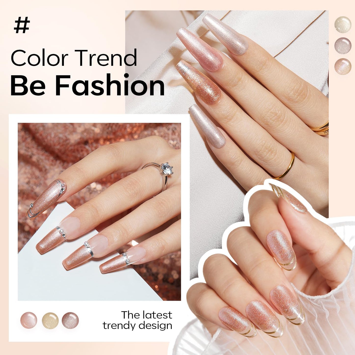 modelones Gel Nail Polish Set, Nude 6 Colors Neutral Gel Polish Skin Tone Pink Glitter Nail Polish Shimmery Pear Gel Polish Starter Kit Soak Off All Season Nude Gel Nail Polish LED Manicure DIY Salon