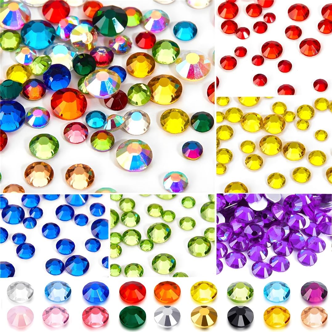 Flatback Rhinestones Round Gems for Nails Art and Crafts 620Pcs SS30 6mm Glitter Crystals Stone DIY Bags Clothes Shoes (Citrine)
