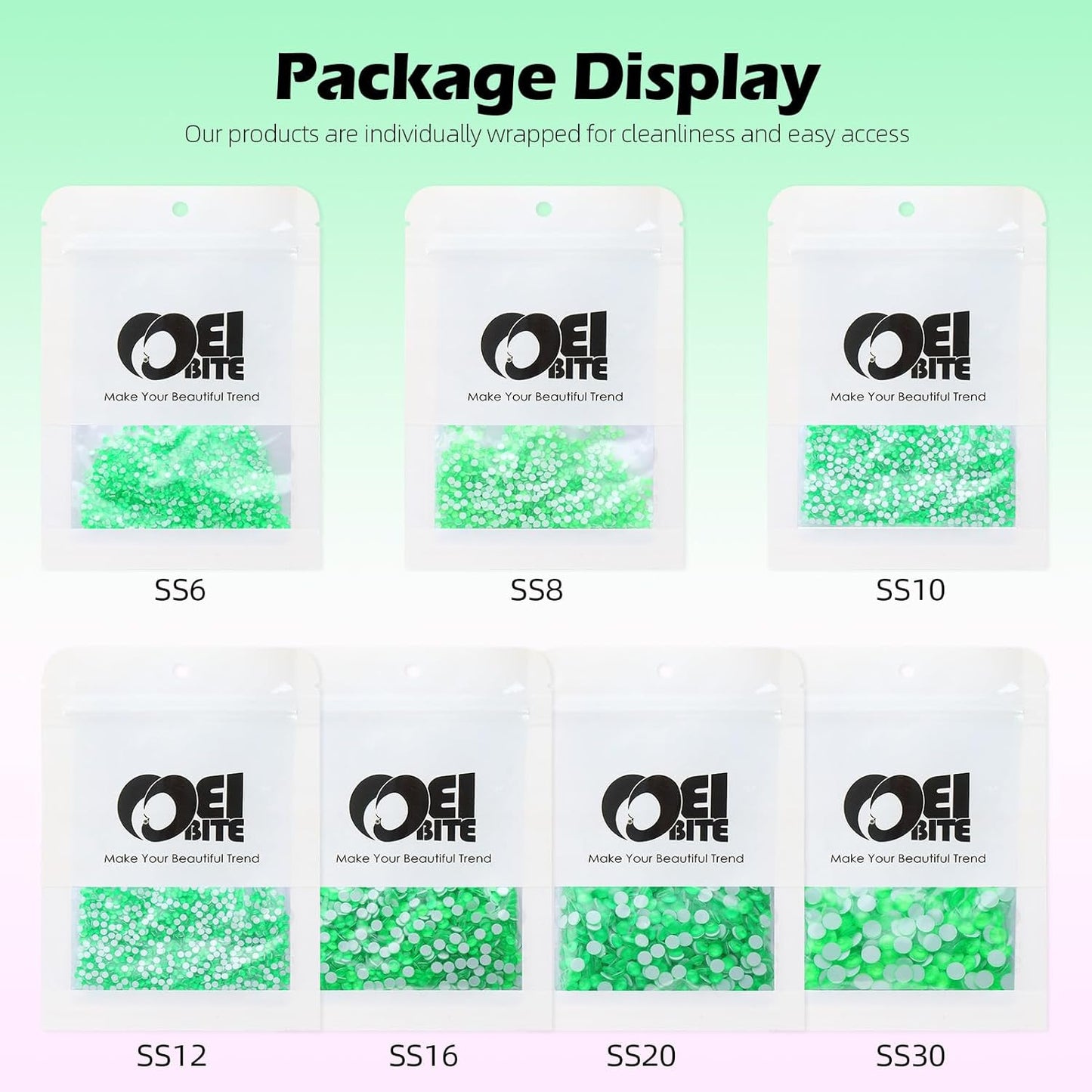 Neon Green Flatback Rhinestones, Glass Rhinestones for Nail Art and Craft, Glue Fix, Loose Crystal Gemstones(Neon Green, SS20, 1440pcs, 4.6-4.8mm)
