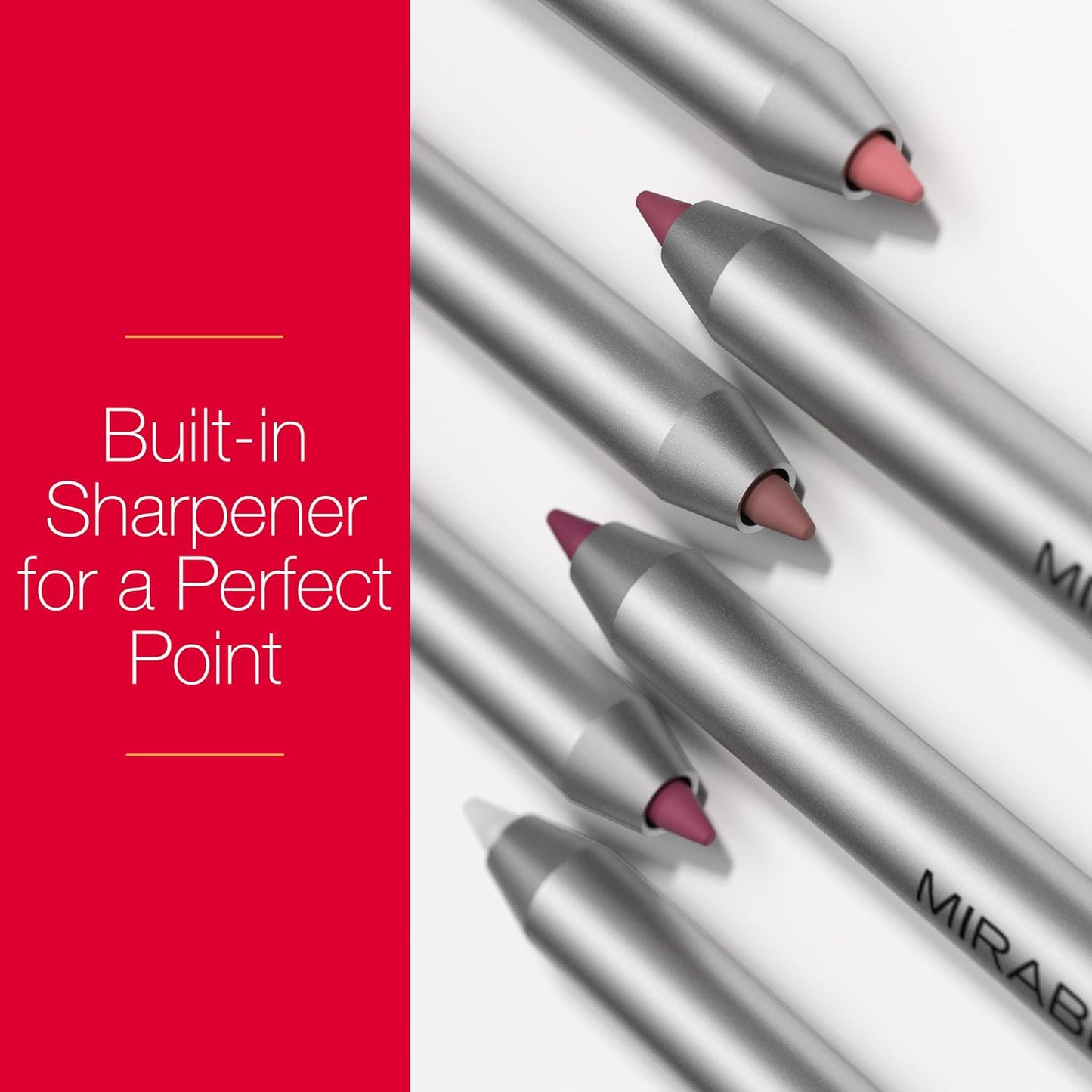 Mirabella Line & Define Lip Definer Lip Pencil, Smoothing & Moisturizing Retractable Lip Liner with Long-Lasting & Ultra-Creamy Formula, Antioxidants Vitamin C & E, & Built-In Sharpener - Sexy