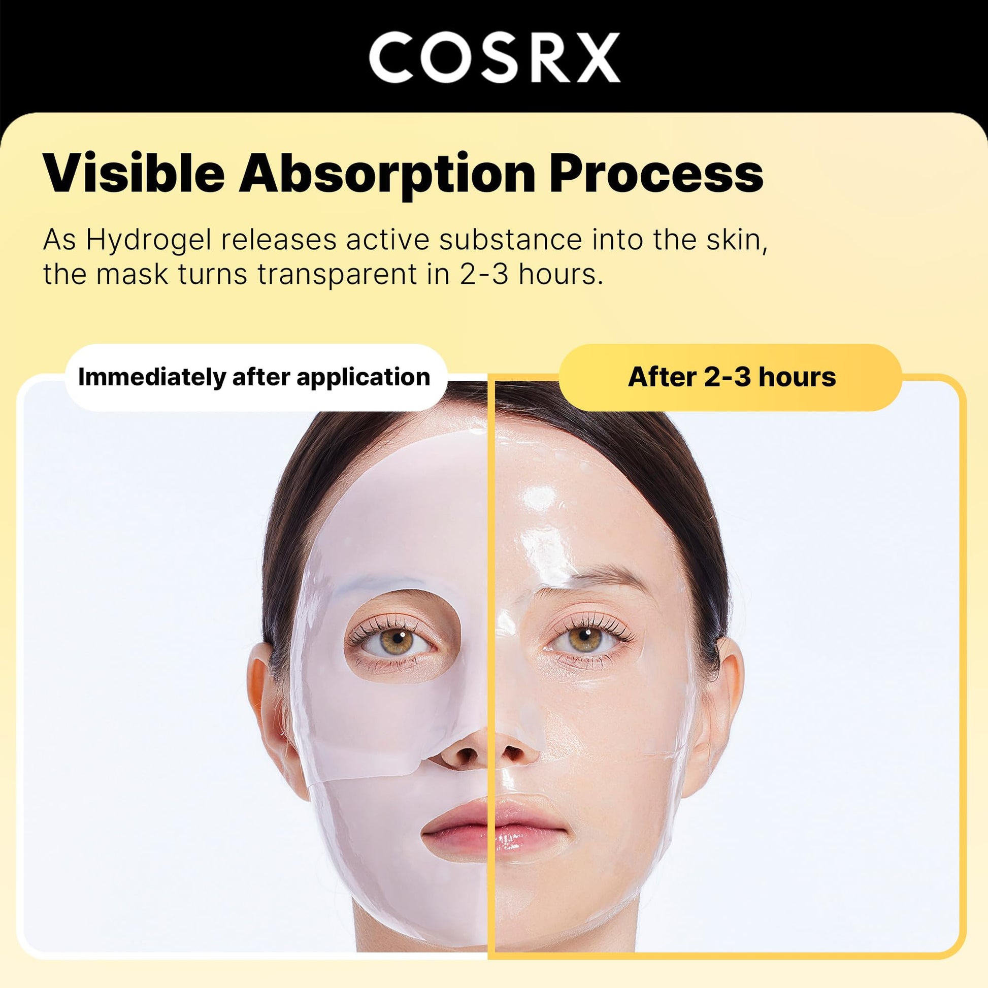 COSRX Advanced Snail Mucin Glass Glow Hydrogel Face Masks Skincare 3 EA