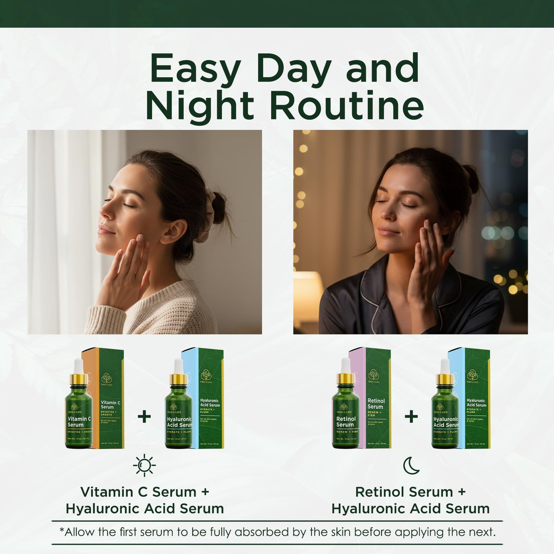 Tree of Life Face Serum Skin Care, Facial Serum for Women and Men, Set of 2