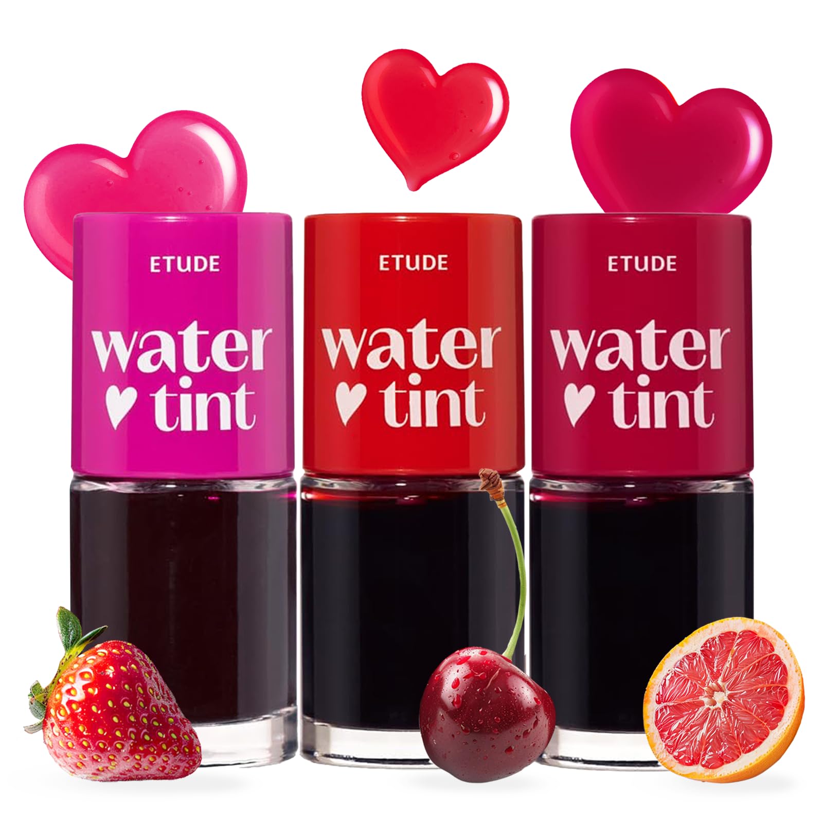 ETUDE Dear Darling Water Tint Lip and Cheek Stain 3 Color Set, 9g x 3