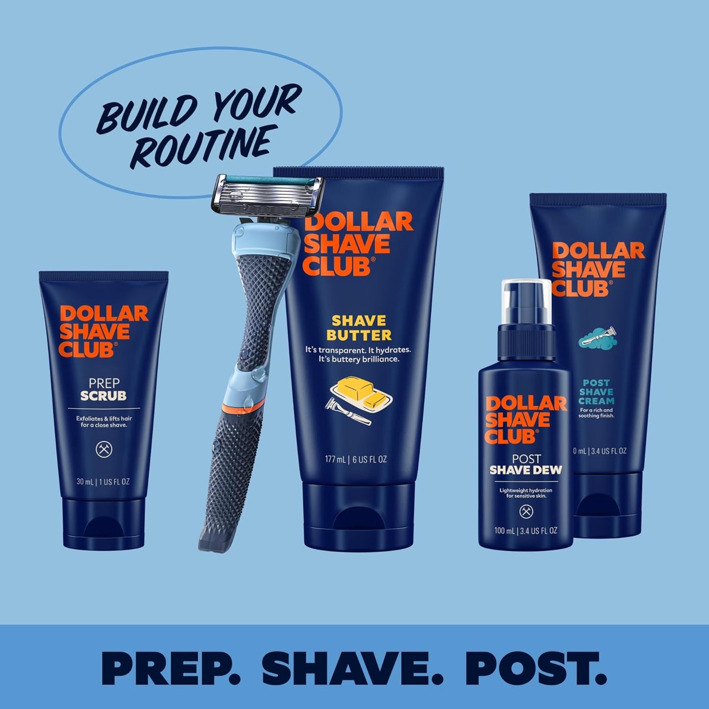 Dollar Shave Club | 6 Blade Razor Refills (8 Pack) | 6 Stainless Steel Blades for a Close & Comfortable Shave