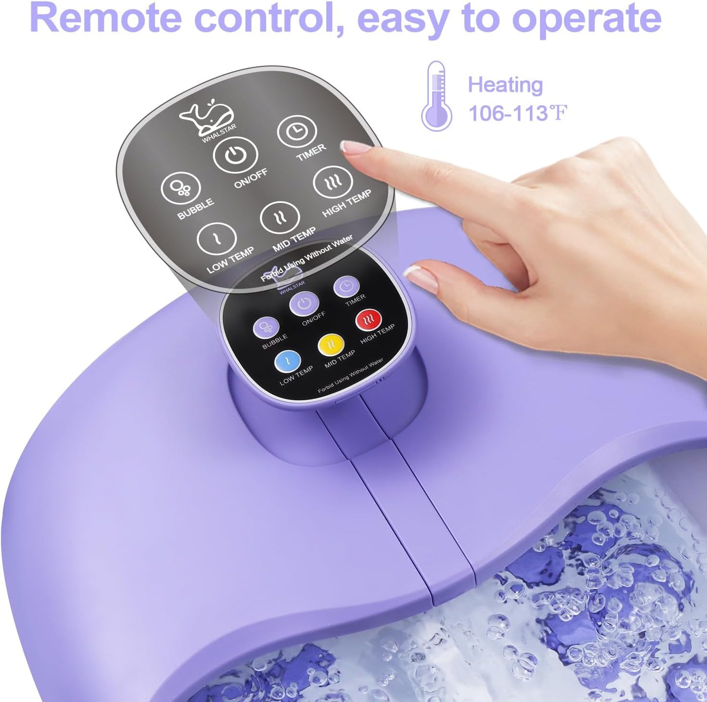 Foot Spa Bath Massager with Heat Bubbles and Vibration Massage and Jets, 16OZ Tea Tree Oil Foot Soak Epsom Salt, WHALSTAR Collapsible Foot Bath Bucket With Infrared Fighting Infections & Remote