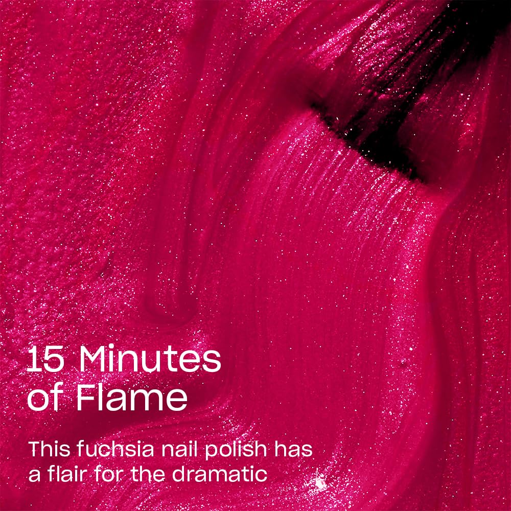 OPI Nail Lacquer 15 Minutes of Flame | Opaque Bright Pink Shimmer