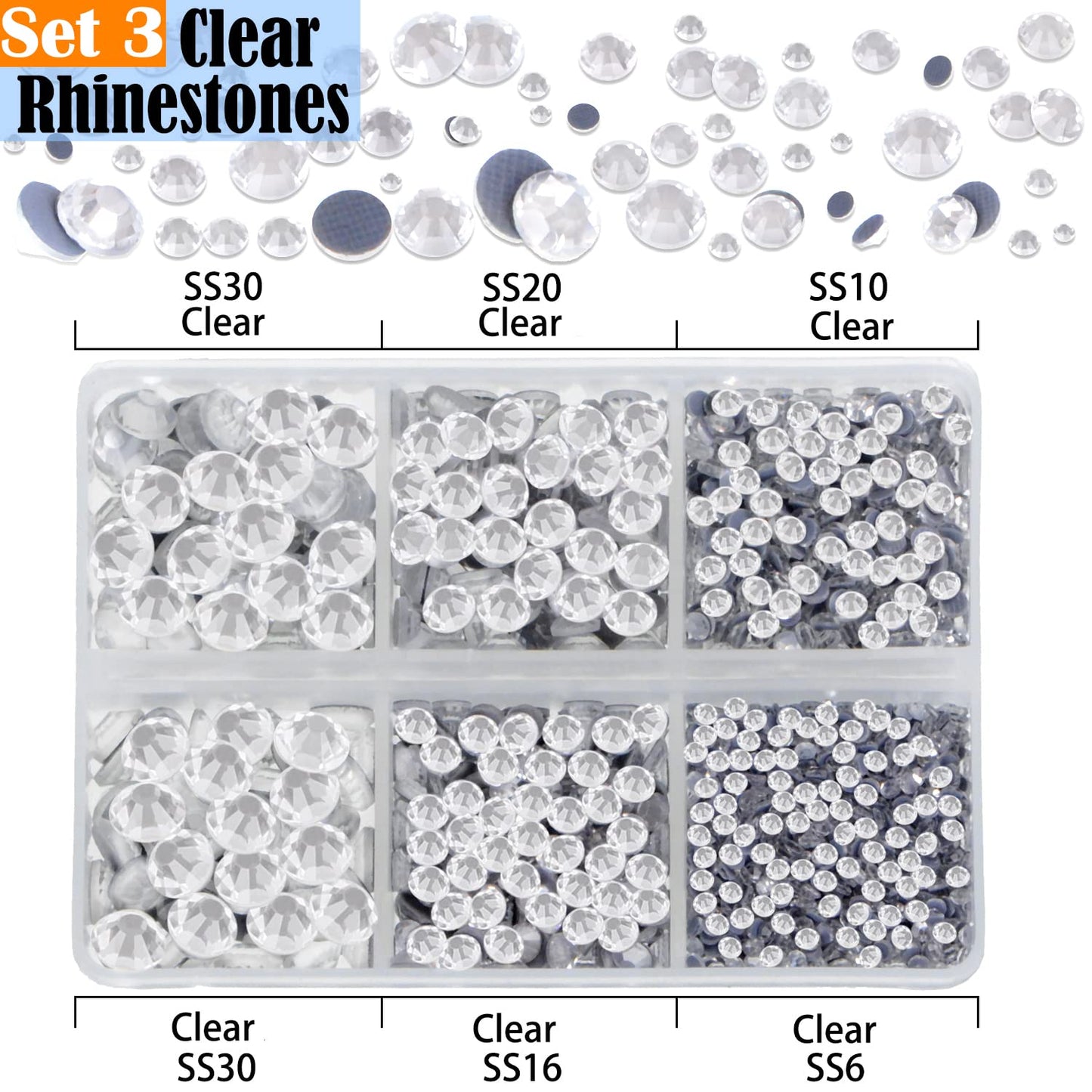 LPBeads 10000pcs Hotfix Rhinestones Flatback Glass Crystal Clear Red AB Crystal and Black Rhinestone with Tweezers and Picking Pen for Crafts Clothes Nail Art